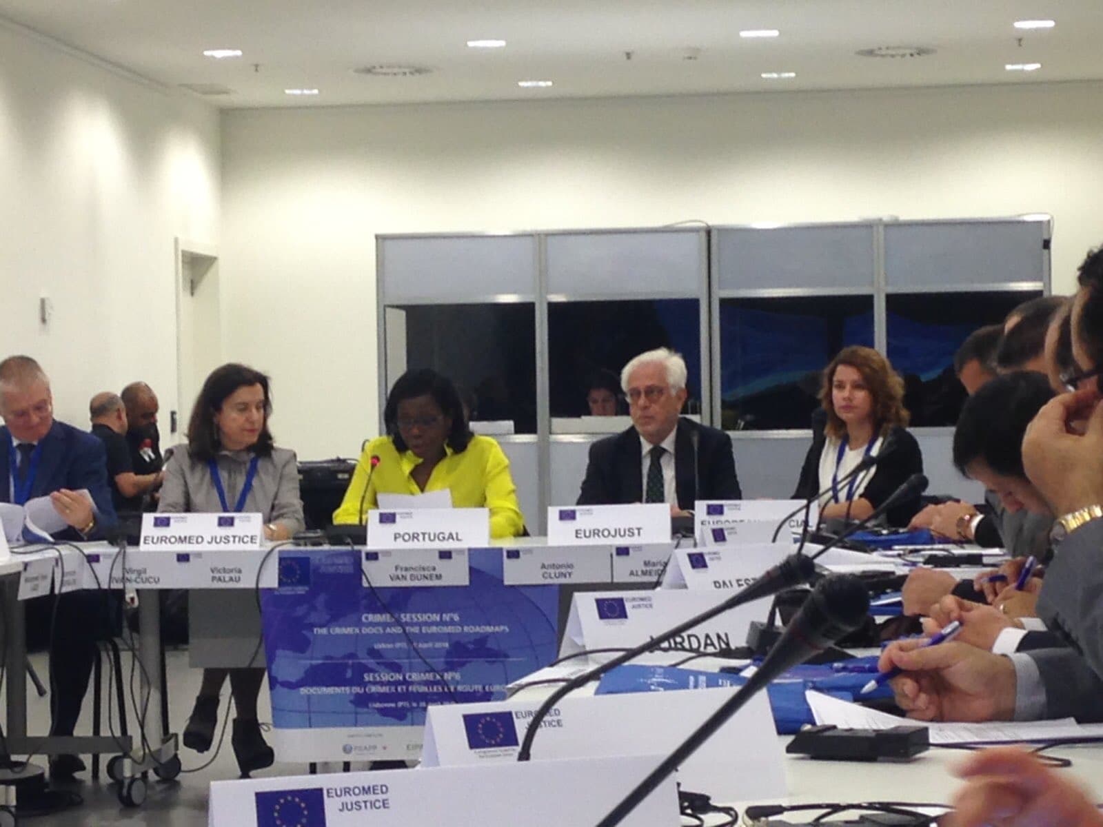 Ministra da Justiça, Francisca Van Dunem, na abertura oficial da 6.ª Sessão Crimex da Euromed Justice, Lisboa, 26 abril 2018