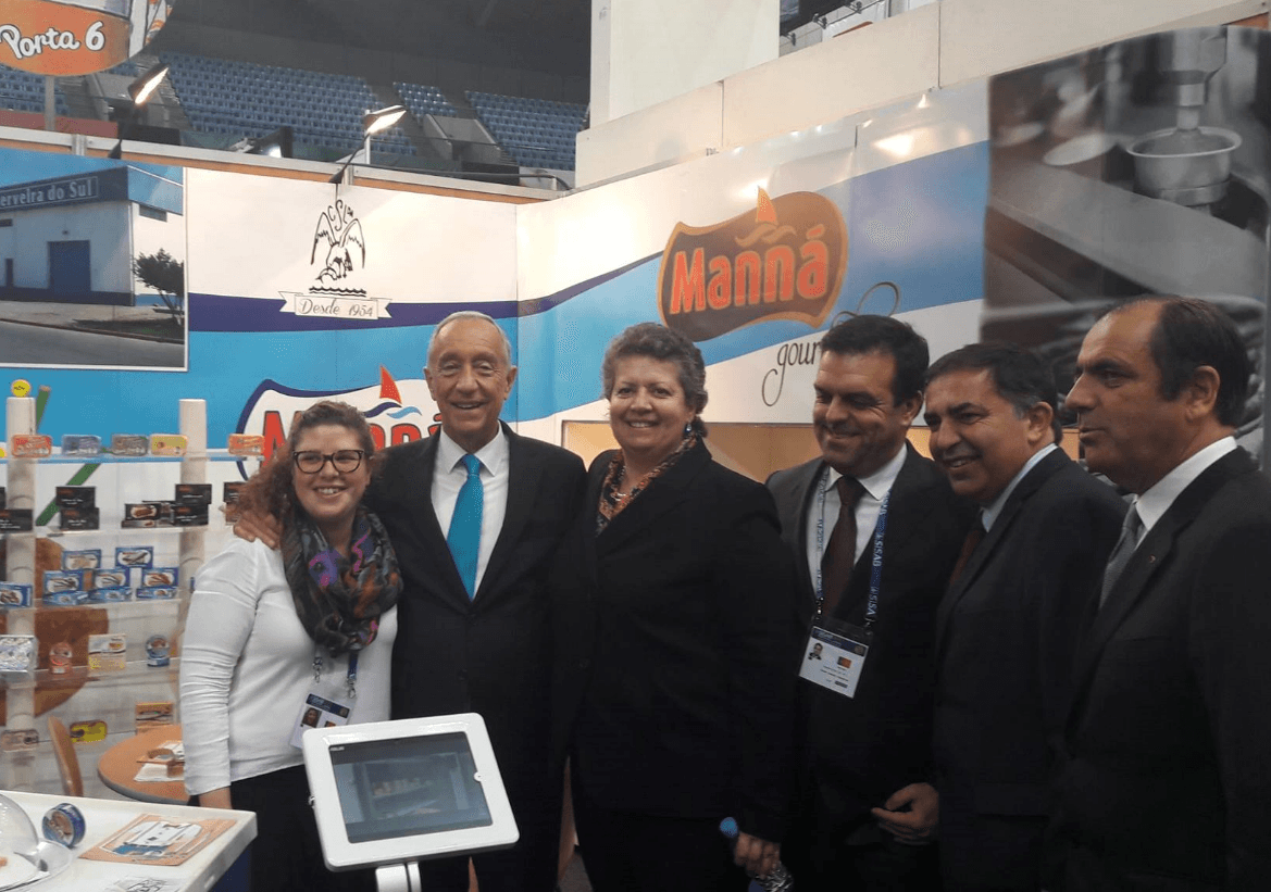 Ministra do Mar, Ana Paula Vitorino, e Presidente da República, Marcelo Rebelo de Sousa, durante a visita ao Salão Internacional do Setor Alimentar e Bebidas, Lisboa, 12 fevereiro 2018