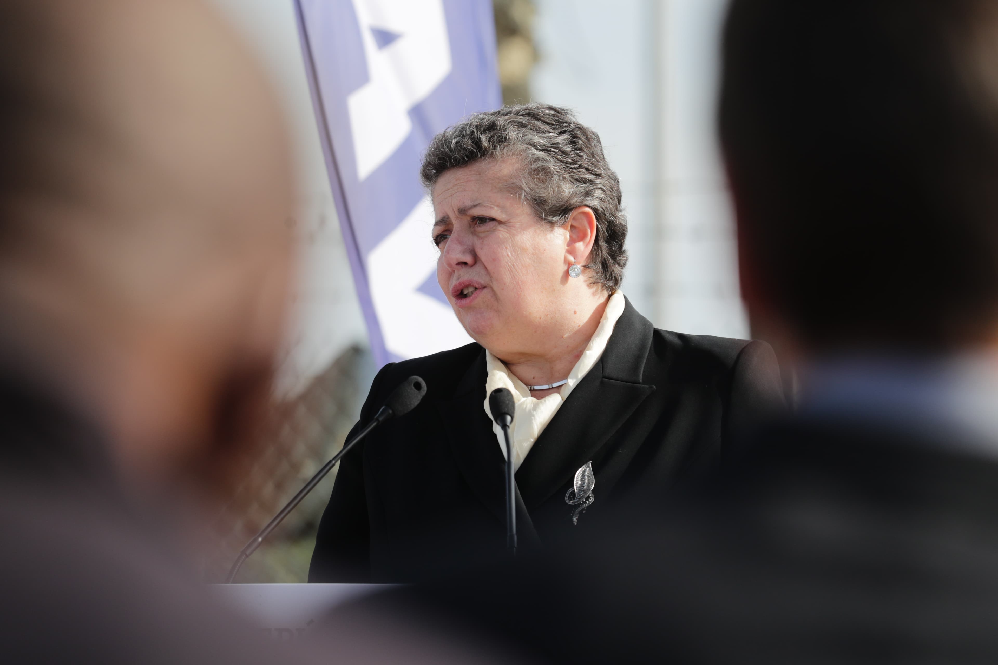 Ministra do Mar, Ana Paula Vitorino, na cerimónia de lançamento da Unidade de Transformação e Valorização de Bibalves do rio Tejo, Barreiro, 22 de fevereiro de 2019 (Foto: Tiago Petinga/LUSA)