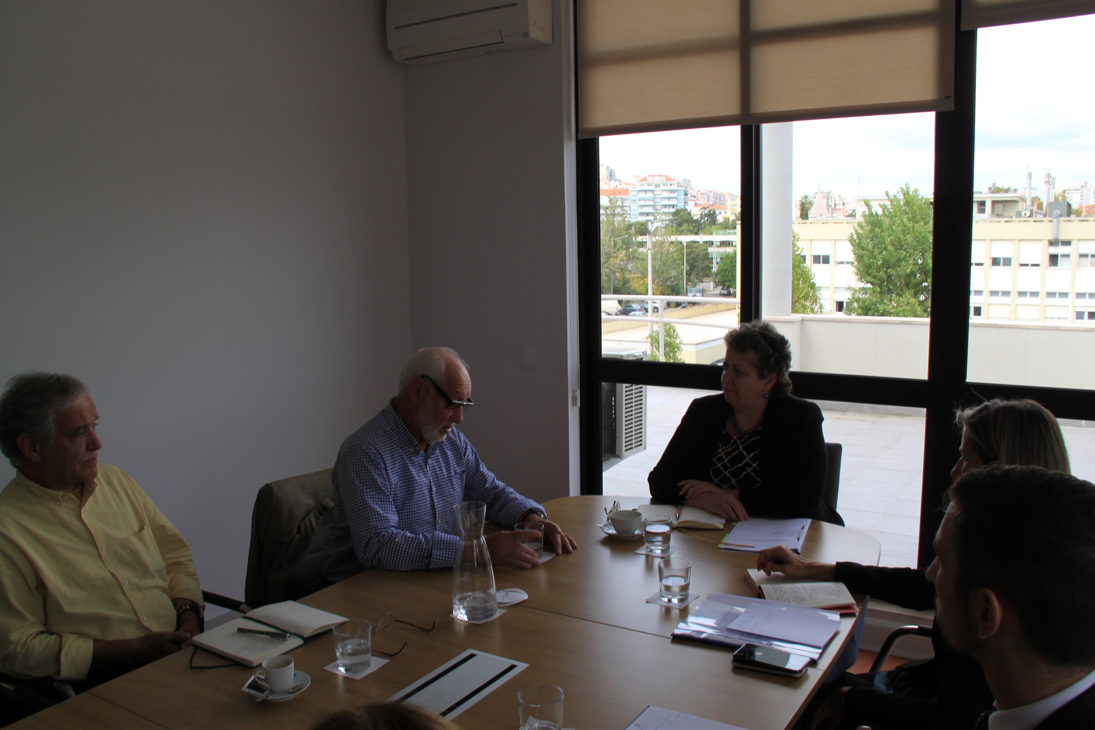 Ministra do Mar, Ana Paula Vitorino, na reunião com sindicatos representativos dos trabalhadores do Porto de Leixões, Algés, 19 outubro 2018