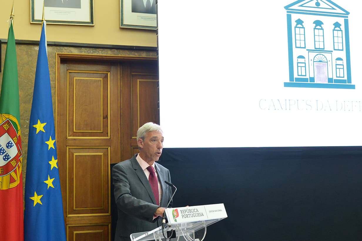 Ministro da Defesa Nacional, João Gomes Cravinho, no lançamento do concurso de ideias para Campus da Defesa, Lisboa, 24 julho 2019