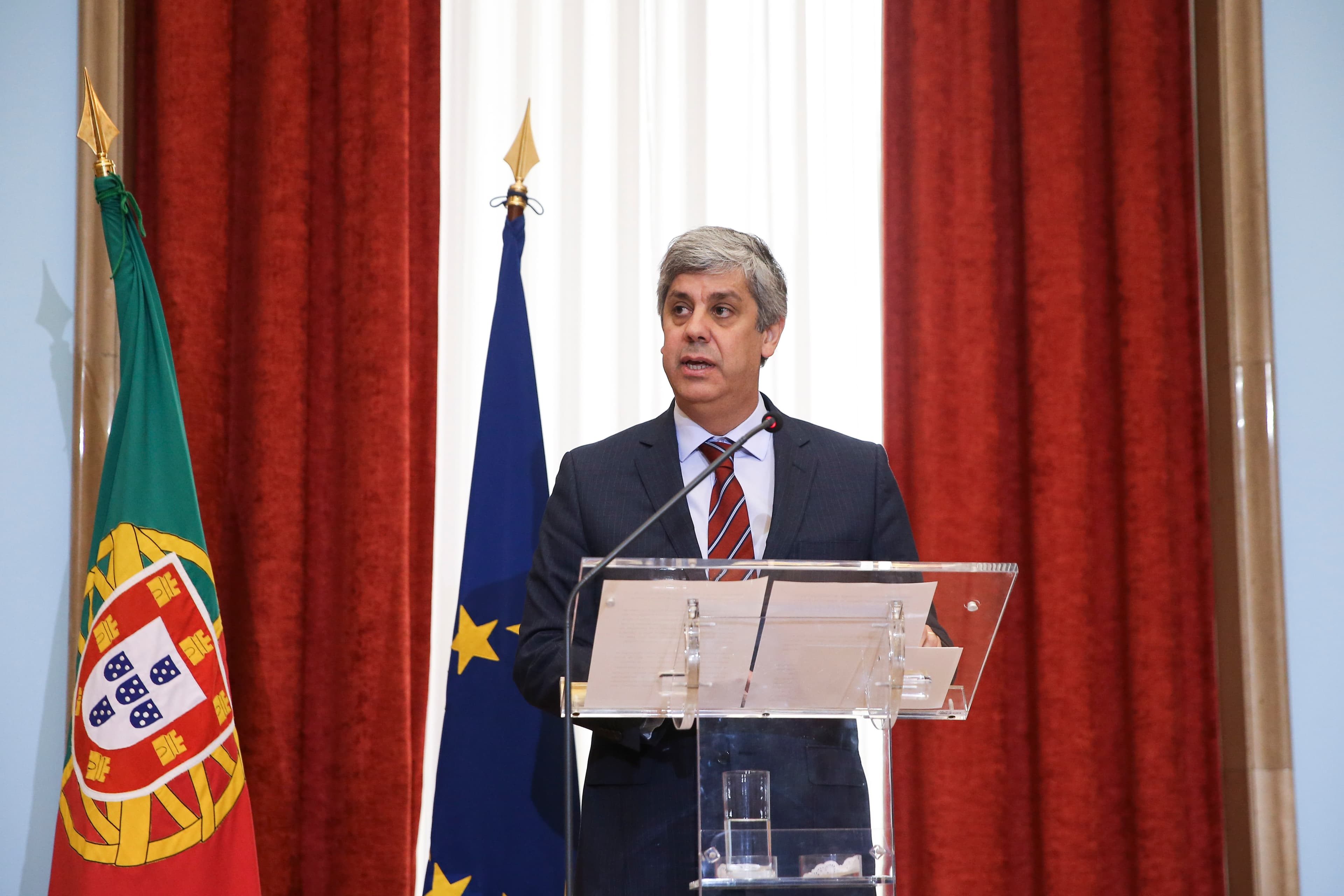 Ministro das Finanças, Mário Centeno, anuncia candidatura à presidência do Eurogrupo, Lisboa, 30 novembro 2017 (Foto: José Sena Goulão/Lusa)