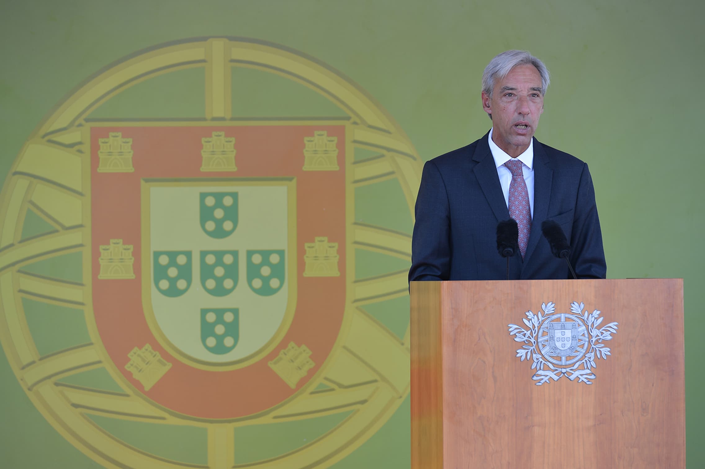 Ministro da Defesa Nacional, João Gomes Cravinho, na cerimónia militar que assinalou a criação do Estado-Maior-General das Forças Armadas, Belém, 3 setembro 2019