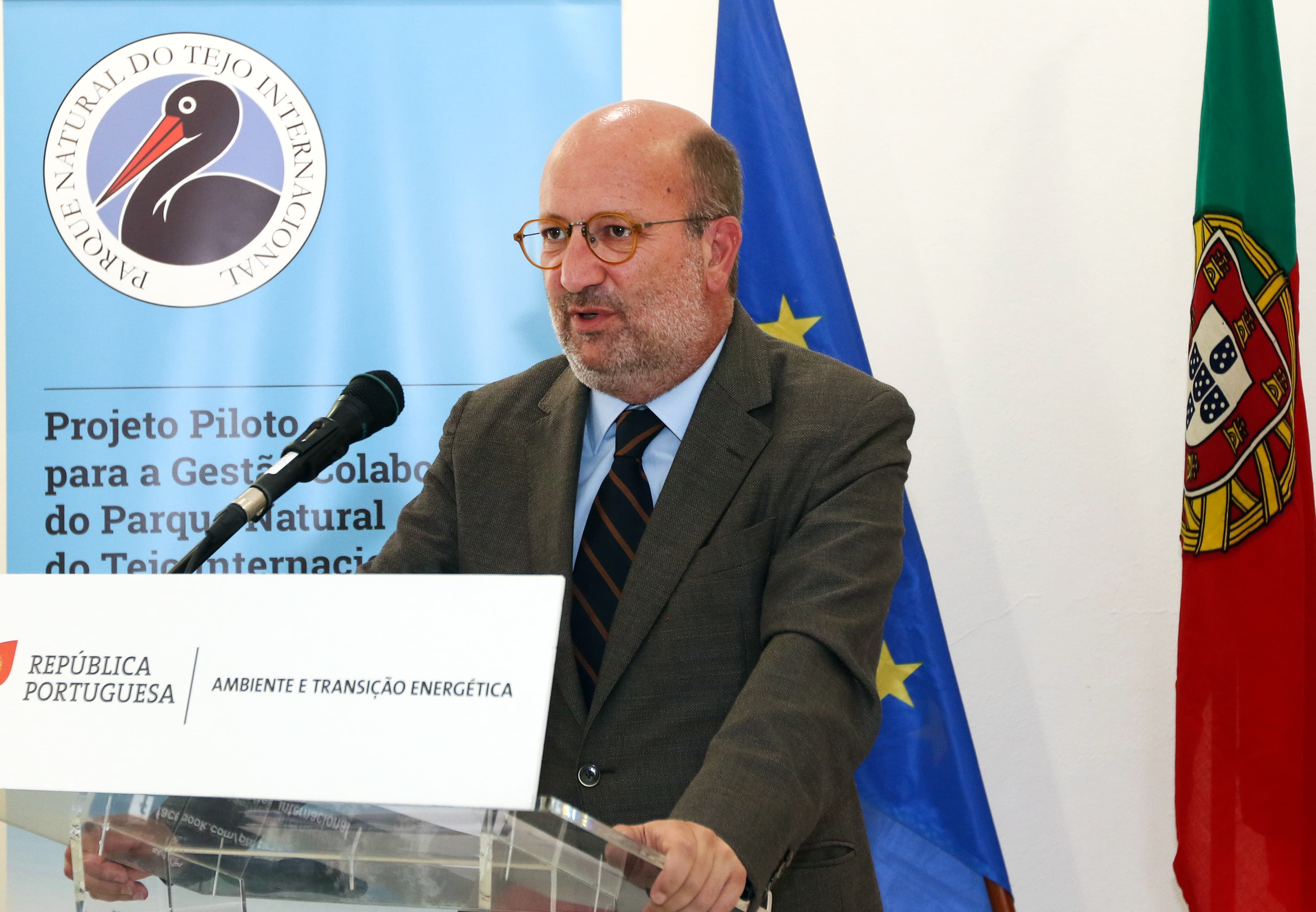 Ministro do Ambiente e Transição Energética, João Pedro Matos Fernandes, no segundo aniversário do projeto-piloto para a gestão do Parque Natural Tejo Internacional, Idanha-a-Nova, 19 junho 2019 (Foto: António José/Lusa)