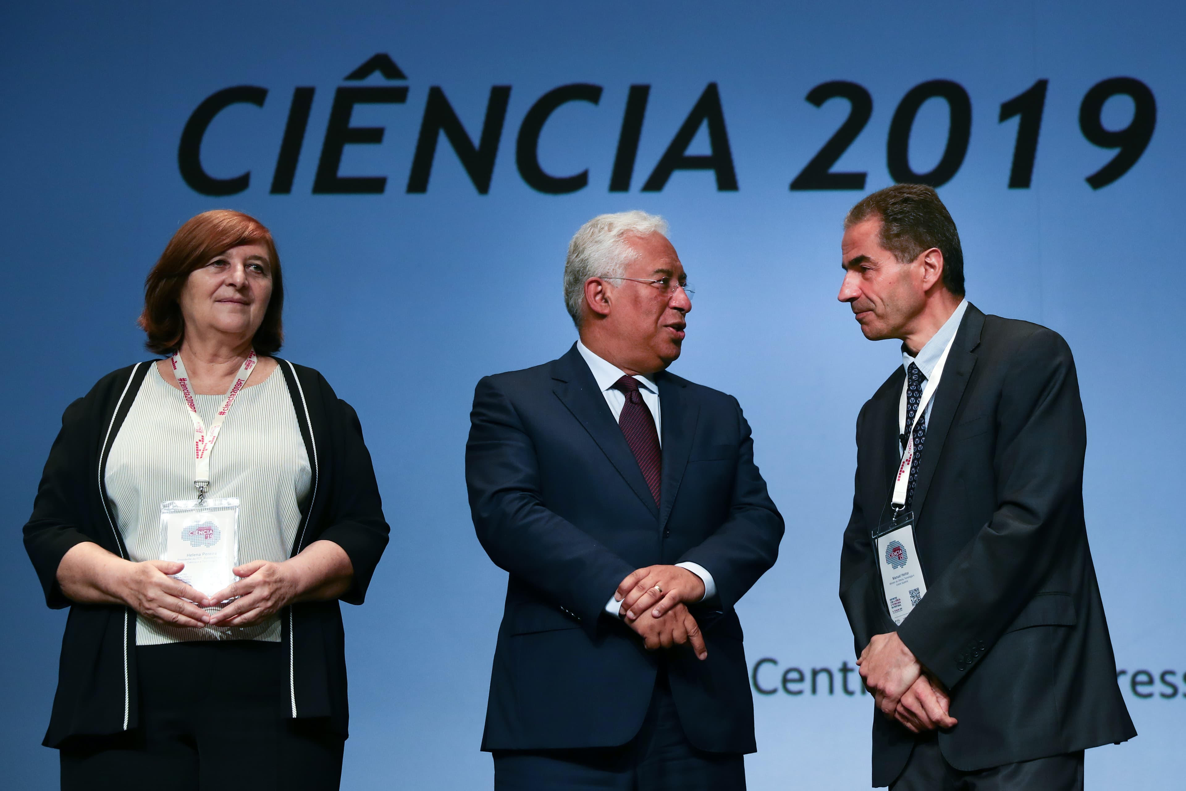 Primeiro-Ministro António Costa e Ministro da Ciência, Tecnologia e Ensinos Superior, Manuel Heitor, na abertura dos Encontros Ciência 2019, Lisboa, 8 julho 2019 (Foto: António Cotrim/Lusa)