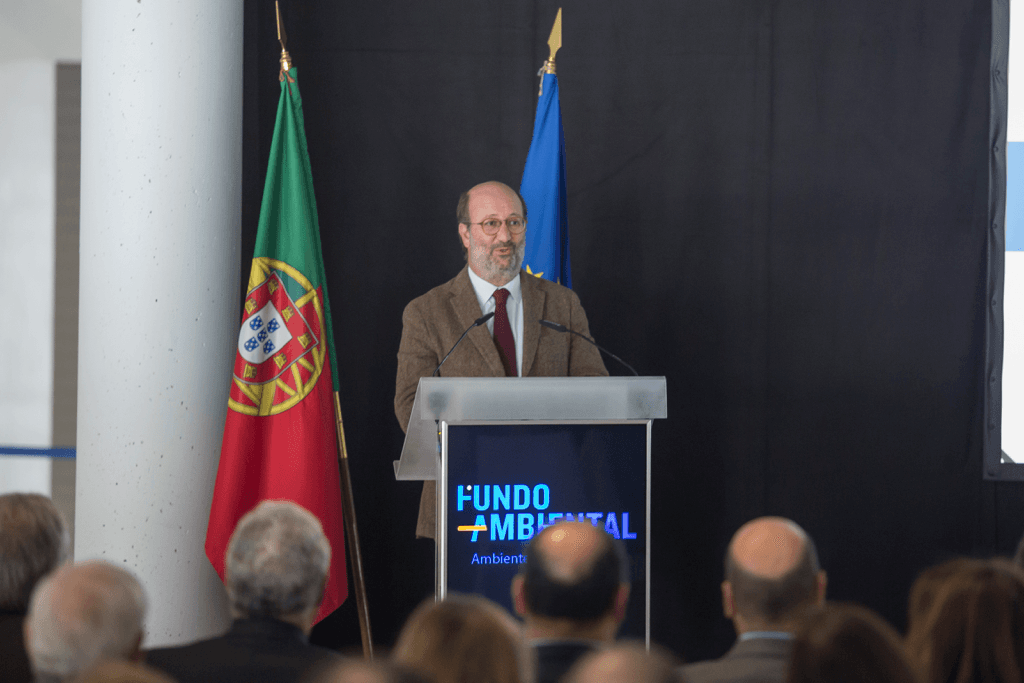 Ministro do Ambiente, Matos Fernandes, discursa na entrega de veículos elétricos à Administração Pública, Lisboa, 20 fevereiro 2018