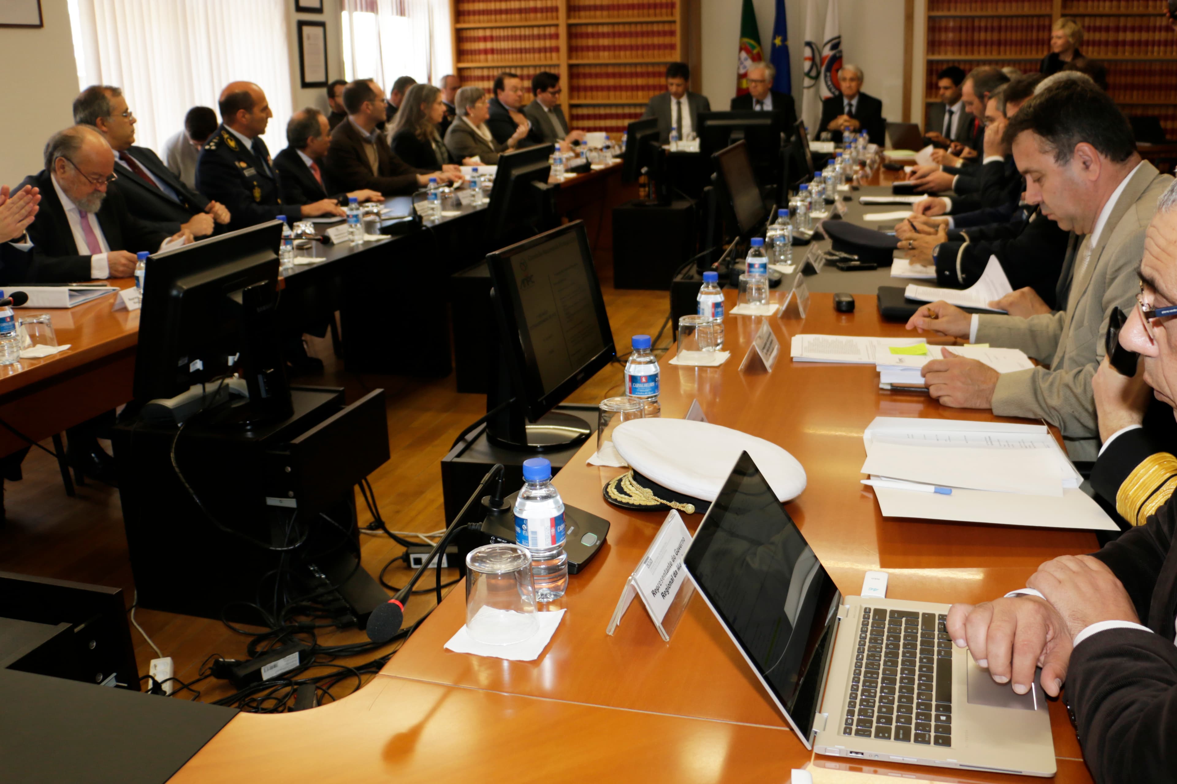 Ministro da Administração Interna, Eduardo Cabrita, na reunião da Comissão Nacional de Proteção Civil, Lisboa, 16 abril 2018