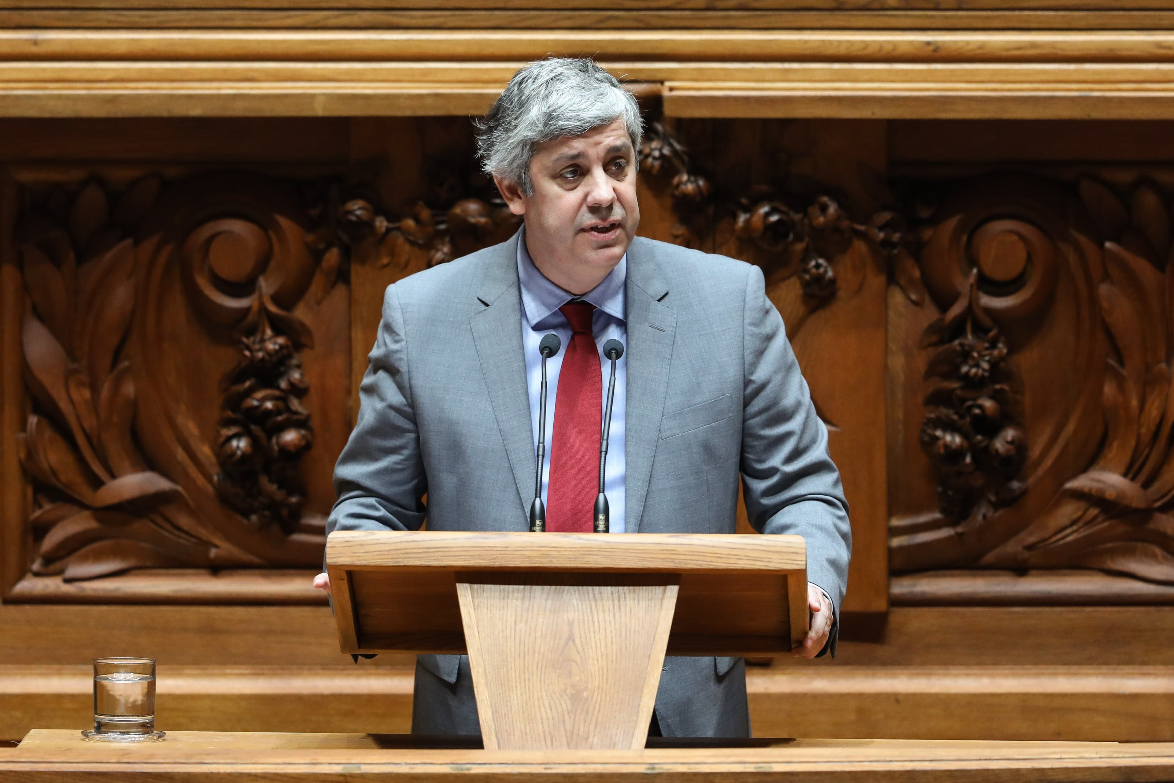 Ministro das Finanças, Mário Centeno, no debate na generalidade do Orçamento do Estado para 2018, Assembleia da República, 3 novembro 2017 (foto: Miguel A. Lopes/Lusa)