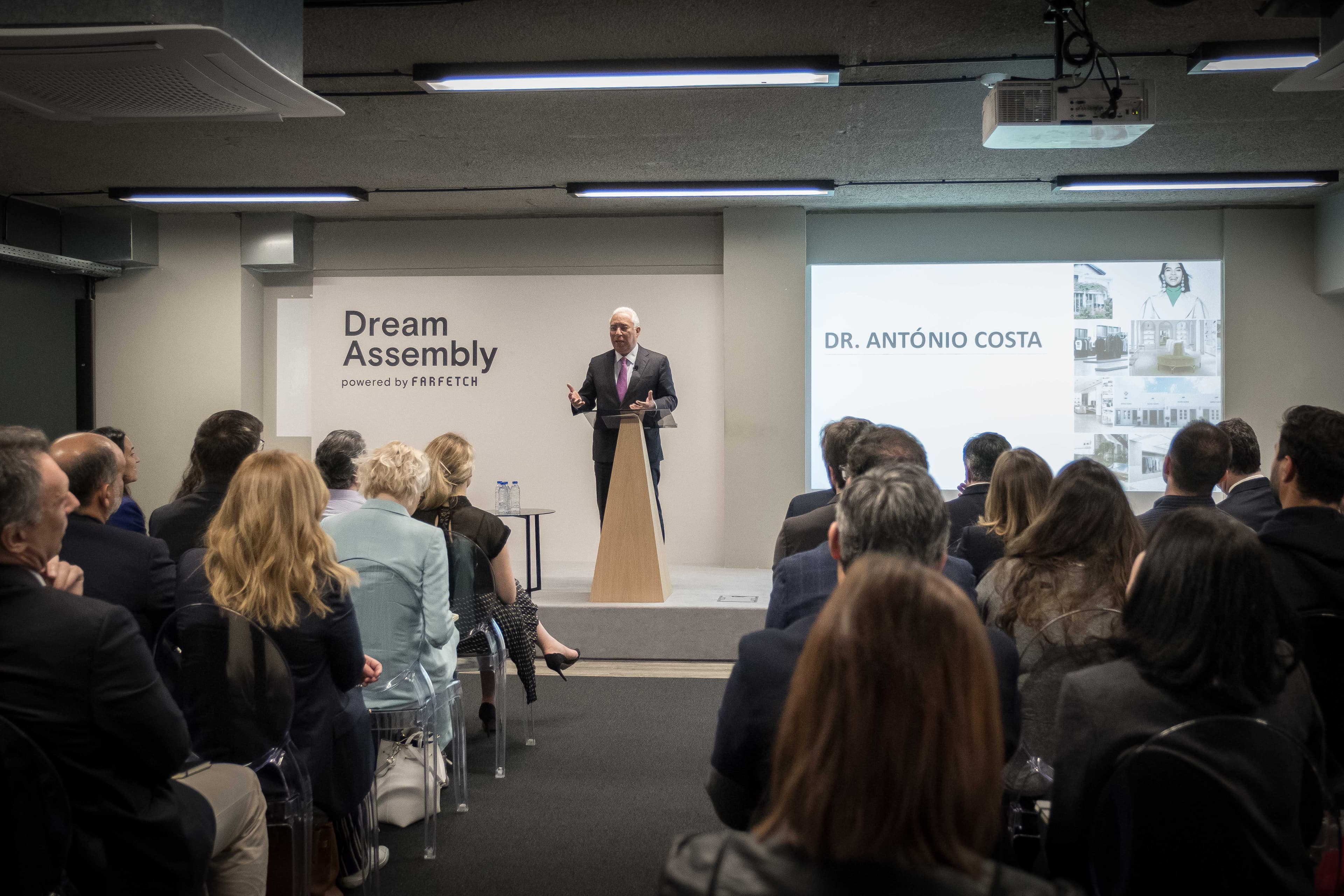 Primeiro-Ministro António Costa no lançamento do projeto de startups da empresa de venda de vestuário online Farfetch, Lisboa, 20 abril 2018 (Foto: Clara Azevedo)