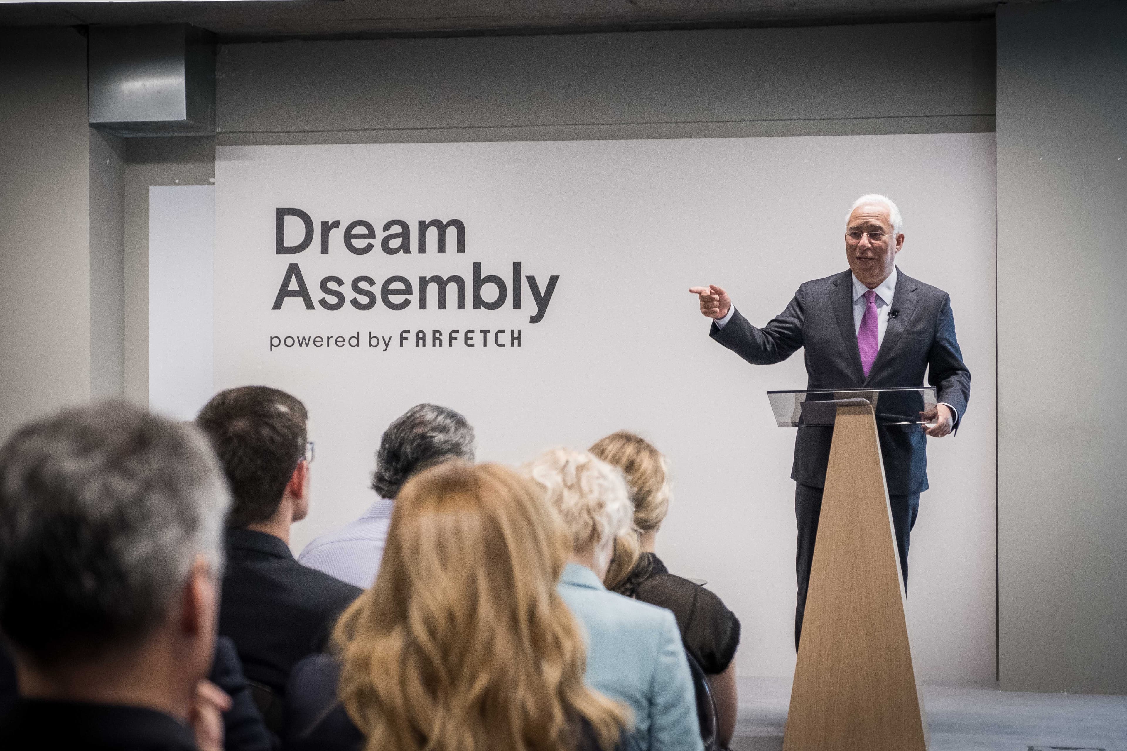 Primeiro-Ministro António Costa no lançamento do projeto de startups da empresa de venda de vestuário online Farfetch, Lisboa, 20 abril 2018 (Foto: Clara Azevedo)