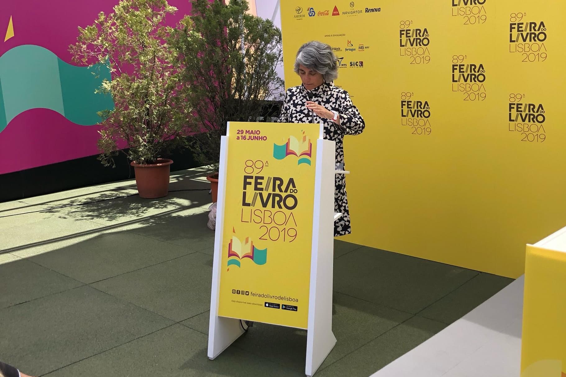 Ministra da Cultura, Graça Fonseca, na cerimónia de inauguração da 89.ª Feira do Livro de Lisboa, 29 maio 2019