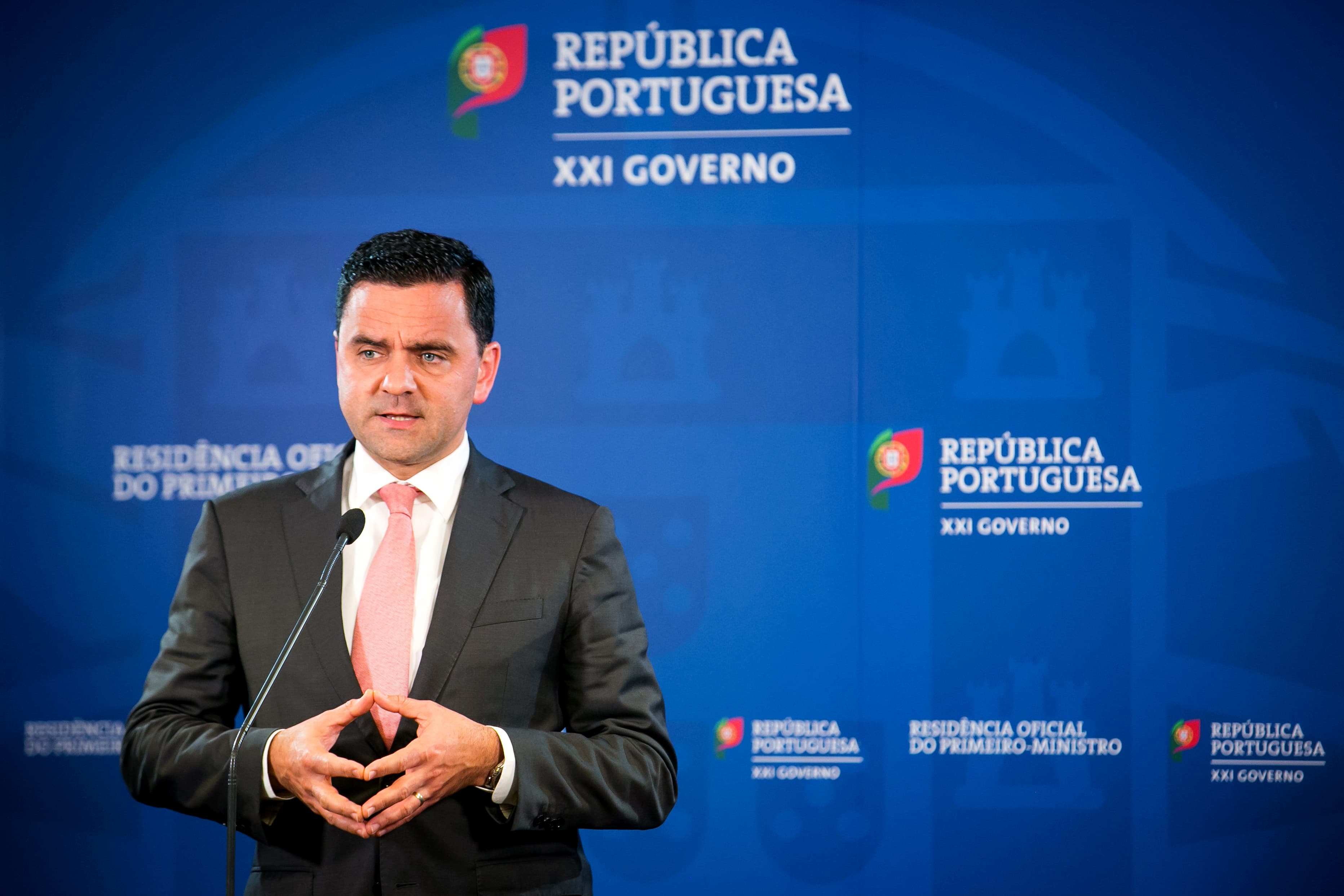 Ministro do Planeamento e Infraestruturas, Pedro Marques, faz declaração no final da reunião do Conselho de Concertação Territorial, Lisboa, 27 fevereiro 2018 (Foto: Paulo Vaz Henriques)