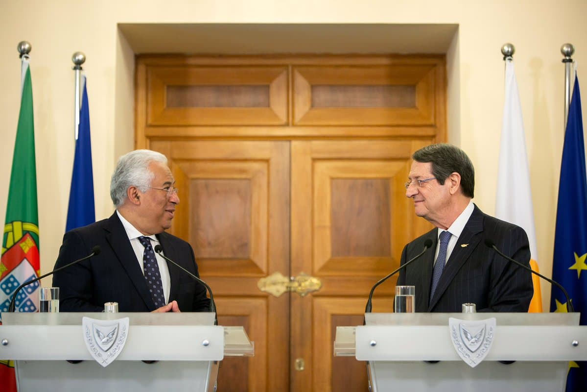 Primeiro-Ministro António Costa e Presidente da República de Chipre, Nicos Anastasiades, durante a declaração conjunta, Nicósia, 29 janeiro 2019 (foto: Paulo Vaz Henriques)
