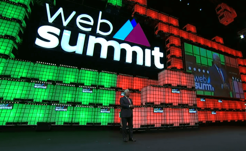 Primeiro-Ministro António Costa durante a intervenção na cerimónia de abertura da edição de 2018 da Web Summit, Lisboa, 5 novembro 2018