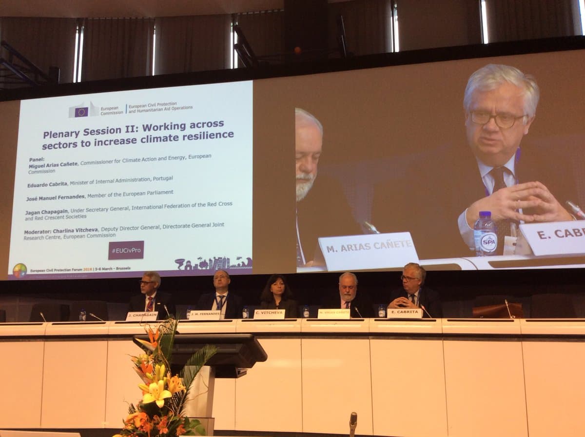 Ministro da Administração Interna, Eduardo Cabrita, no Fórum Europeu de Proteção Civil, Bruxelas, 6 março 2018