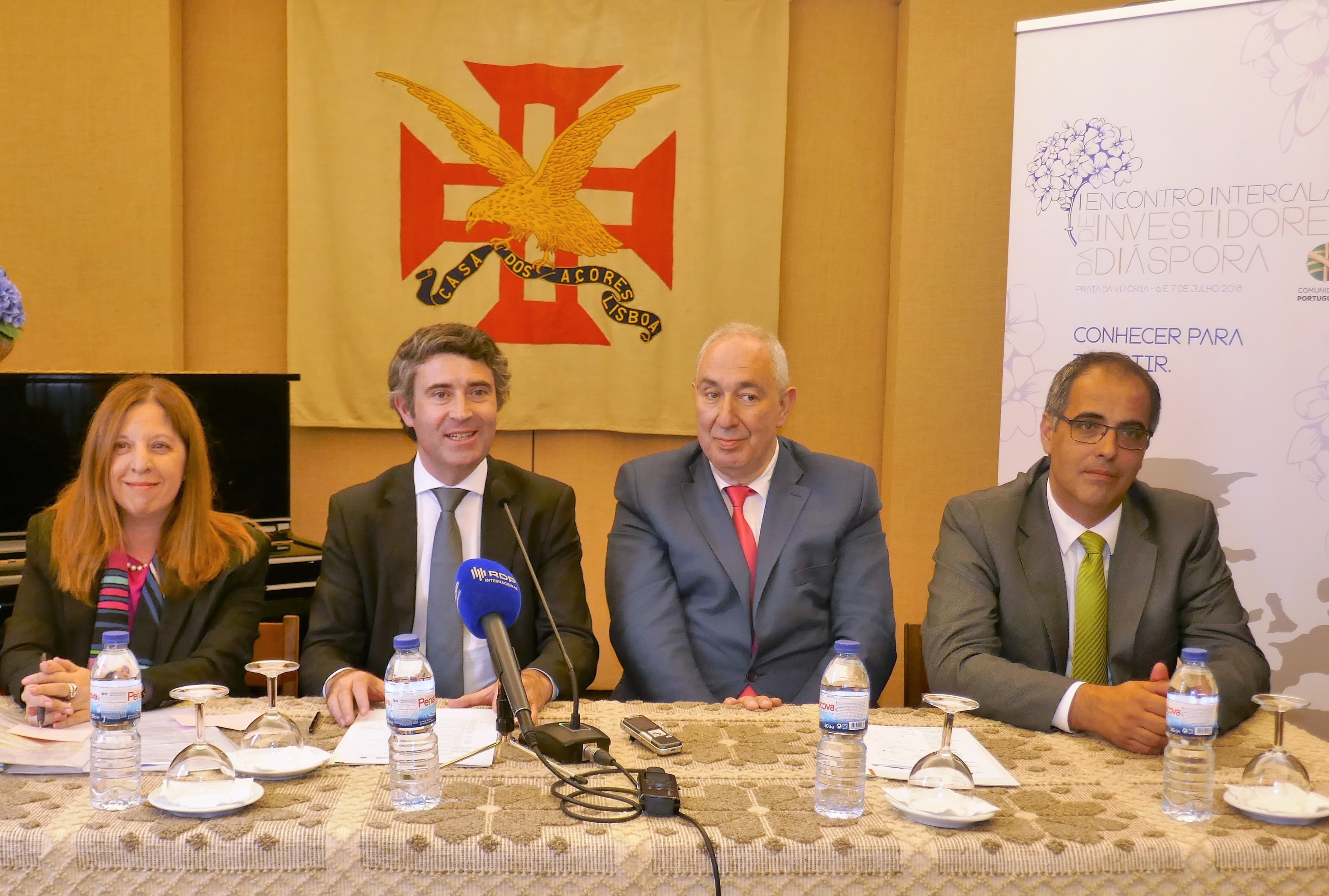 Secretário de Estado das Comunidades Portuguesas, José Luís Carneiro, durante a apresentação do I Encontro Intercalar de Investidores da Diáspora na Casa dos Açores, Lisboa, 23 maio 2018