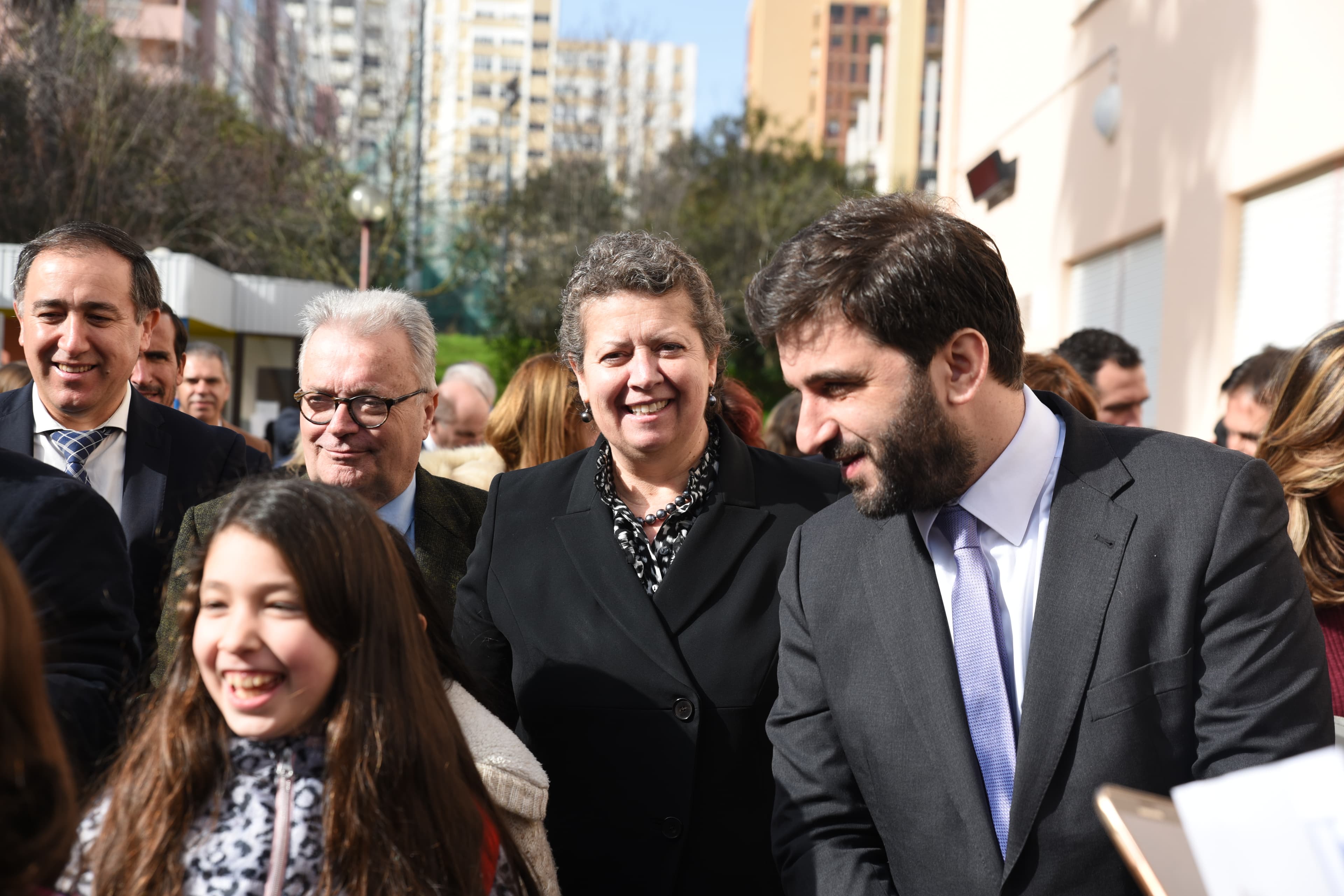 Ministros da Cultura, do Mar e da Educação na apresentação do Prémio Mário Ruivo - Gerações Oceânicas, na Escola Secundária Anselmo de Andrade, Almada, 31 janeiro 2018