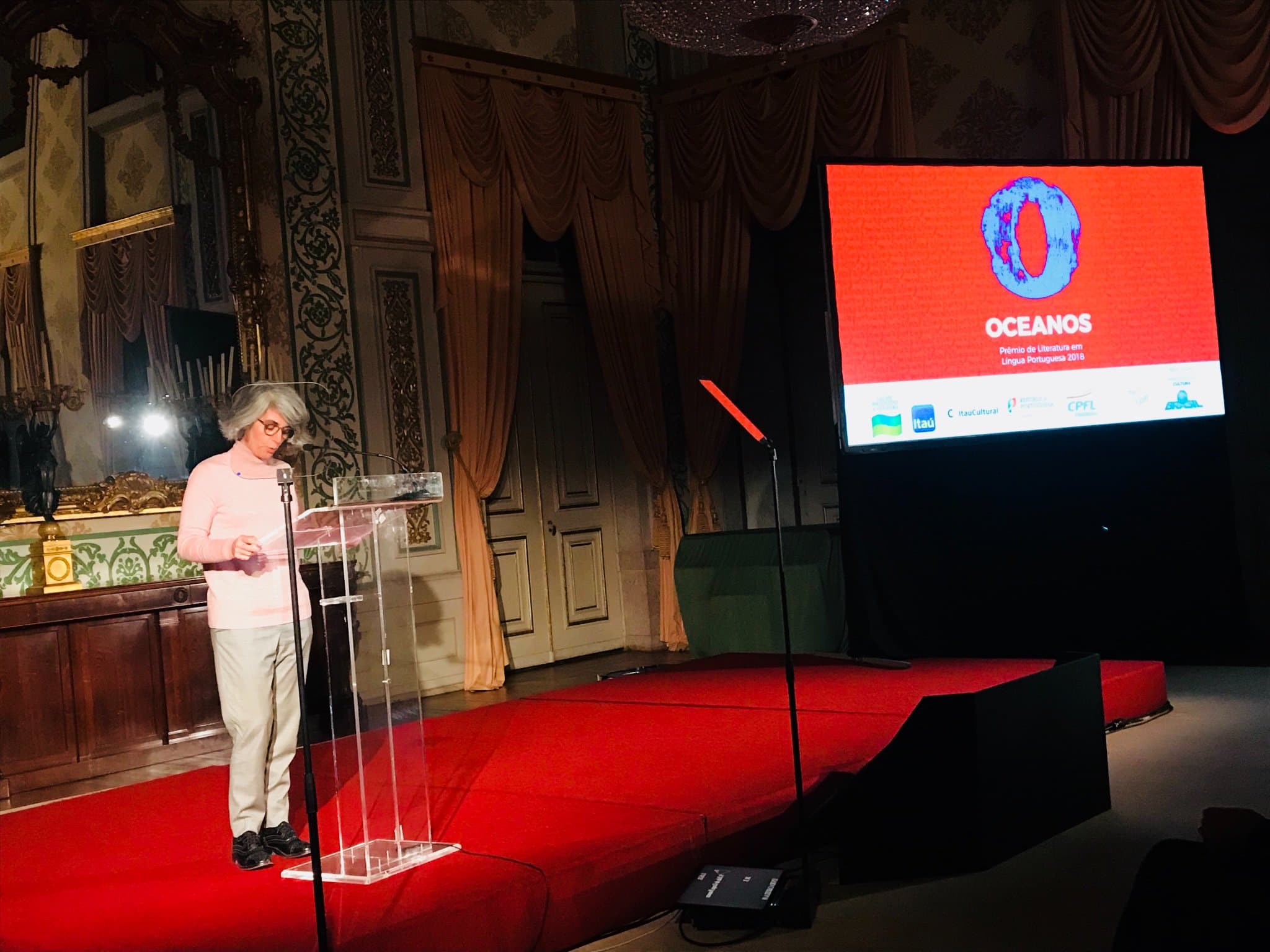 Ministra da Cultura, Graça Fonseca, na entrega do Prémio Oceanos 2018 no Palácio Nacional da Ajuda, 7 dezembro 2018