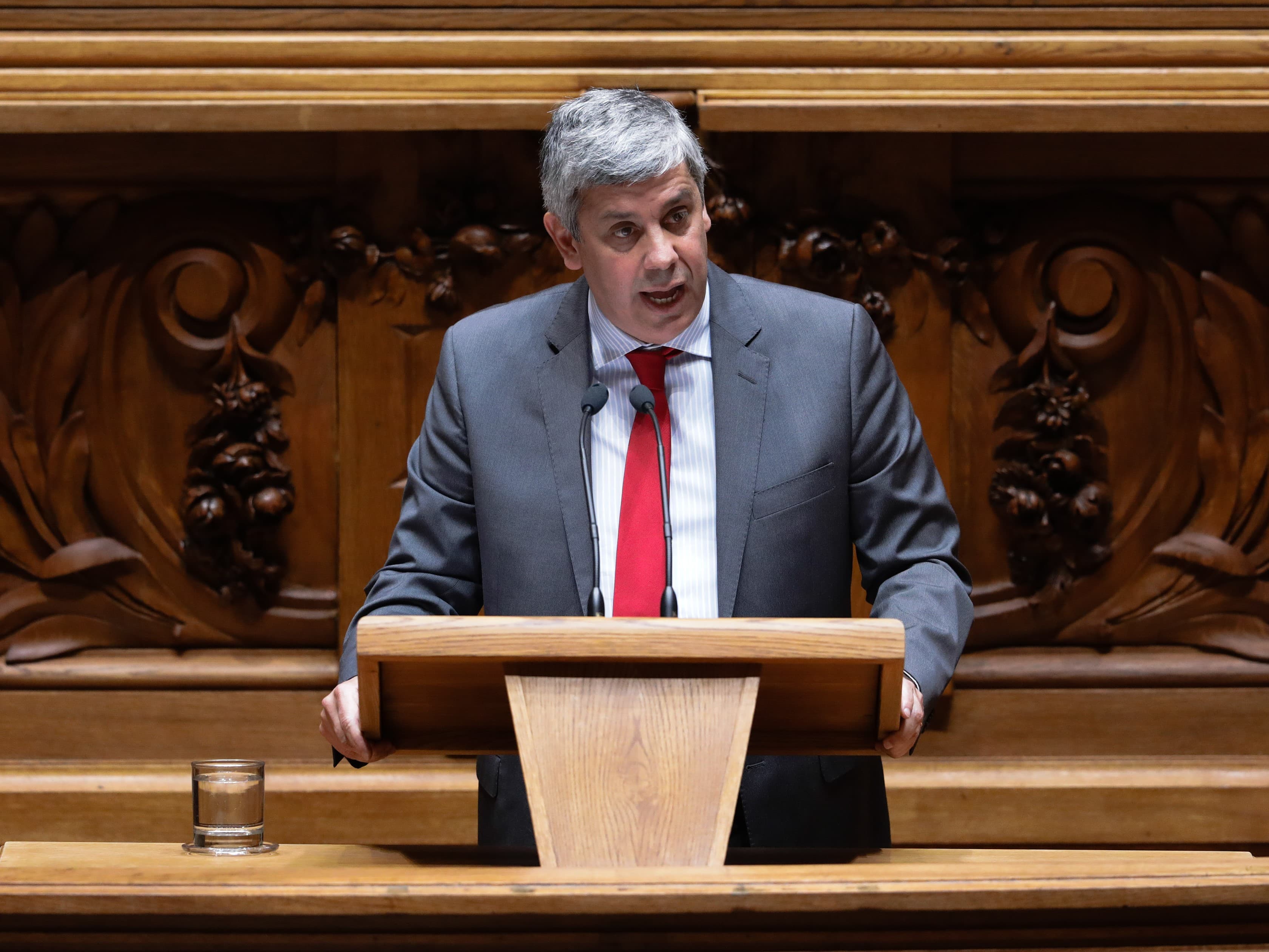 Ministro das Finanças, Mário Centeno, na Assembleia da República