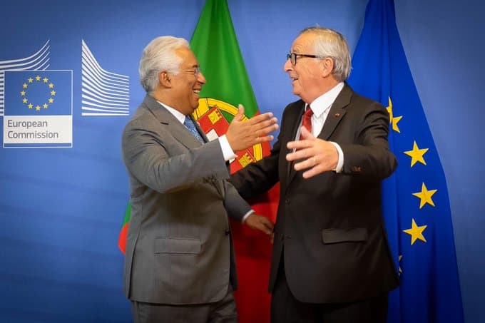 Primeiro-Ministro António Costa com o presidente cessante da Comissão Europeia, Jean-Claude Juncker, Bruxelas, 17 outubro 2019