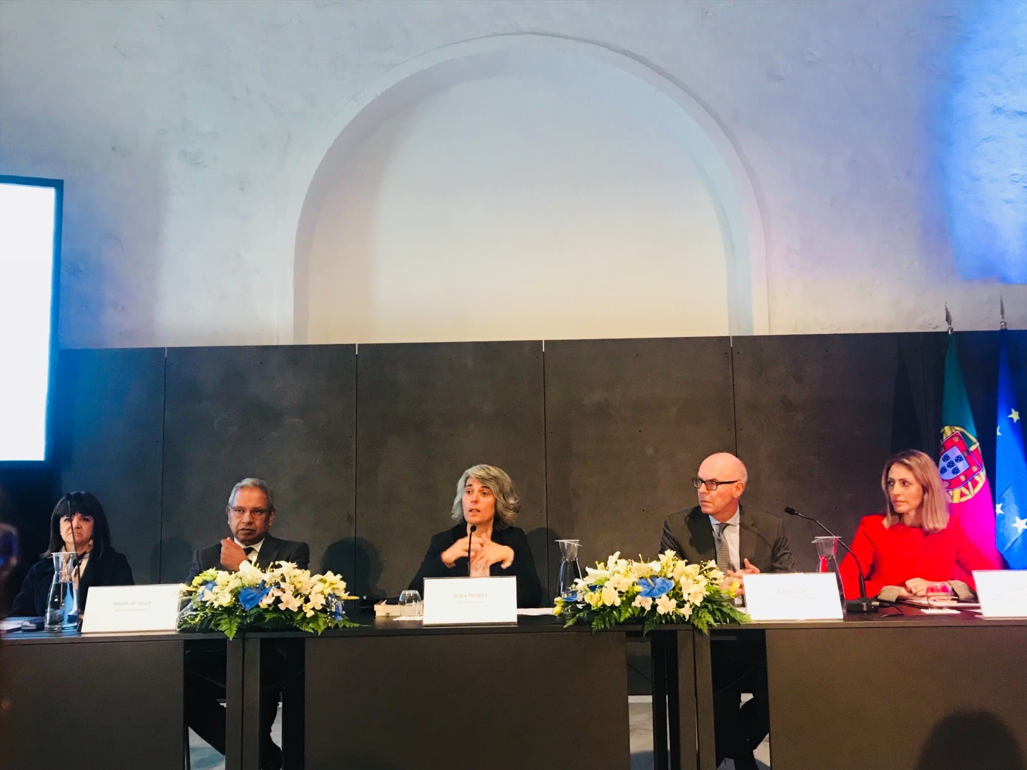 Ministra da Cultura, Graça Fonseca, e Ministro do Planeamento, Nelson de Souza, na apresentação do Programa Cultura, Lisboa, 23 abril 2019