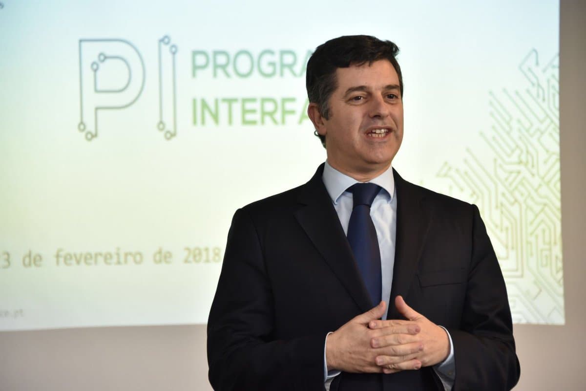 Ministro da Economia, Manuel Caldeira Cabral, na cerimónia que assinalou o primeiro aniversário do programa Interface, Oeiras, 23 fevereiro 2018
