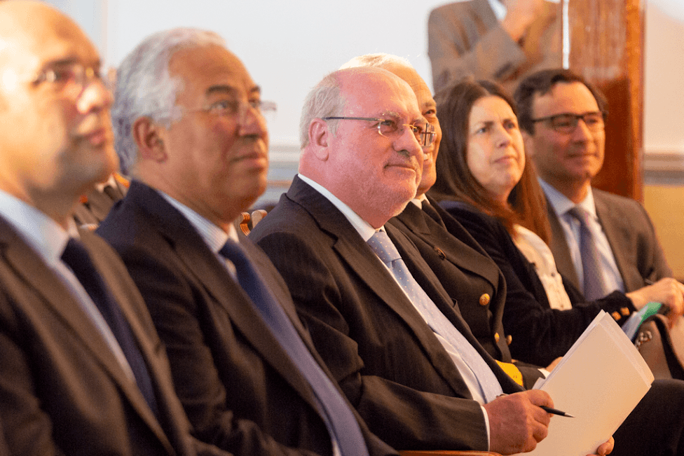 Primeiro-Ministro António Costa e Ministro da Agricultura, Florestas e Desenvolvimento Rural, Luís Capoulas Santos, na cerimónia de assinatura de protocolos no âmbito do Programa Nacional de Redução de Ignições, Lisboa, 14 maio 2018