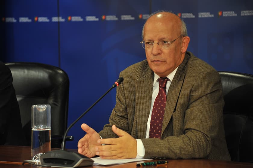 Ministro dos Negócios Estrangeiros, Augusto Santos Silva, na conferência de imprensa após a reunião do Conselho de Ministros, Lisboa, 14 março 2019