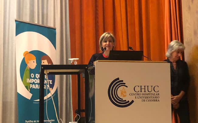 Ministra da Saúde, Marta Temido, na conferência no Centro Hospitalar e Universitário de Coimbra, Coimbra, 7 junho 2019
