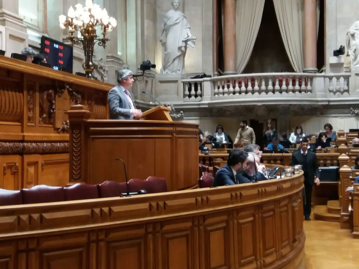 Ministro das Finanças, Mário Centeno, na intervenção durante a interpelação ao Governo na Assembleia da República, Lisboa, 7 março 2018