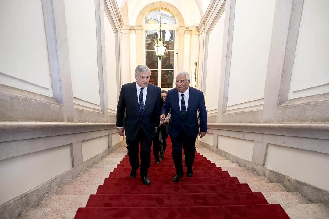 Primeiro-Ministro António Costa e o Presidente do Parlamento Europeu, Antonio Tajani, antes de uma reunião em Lisboa, 28 setembro 2018 (Foto: Paulo Vaz Henriques)
