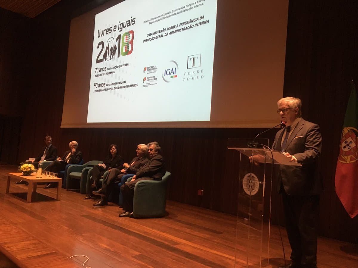 Ministro da Administração Interna, Eduardo Cabrita, na sessão de abertura da conferência «Direitos Humanos e Controlo Externo das Forças e Serviços de Segurança do Ministério da Administração Interna», Lisboa, 14 novembro 2018