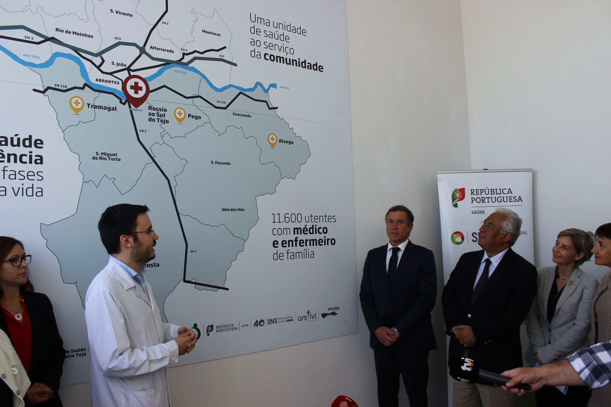 Primeiro-Ministro António Costa e Ministra da Saúde, Marta Temido, na inauguração da Unidade de Saúde Familiar Beira Tejo, Abrantes,13 março 2019