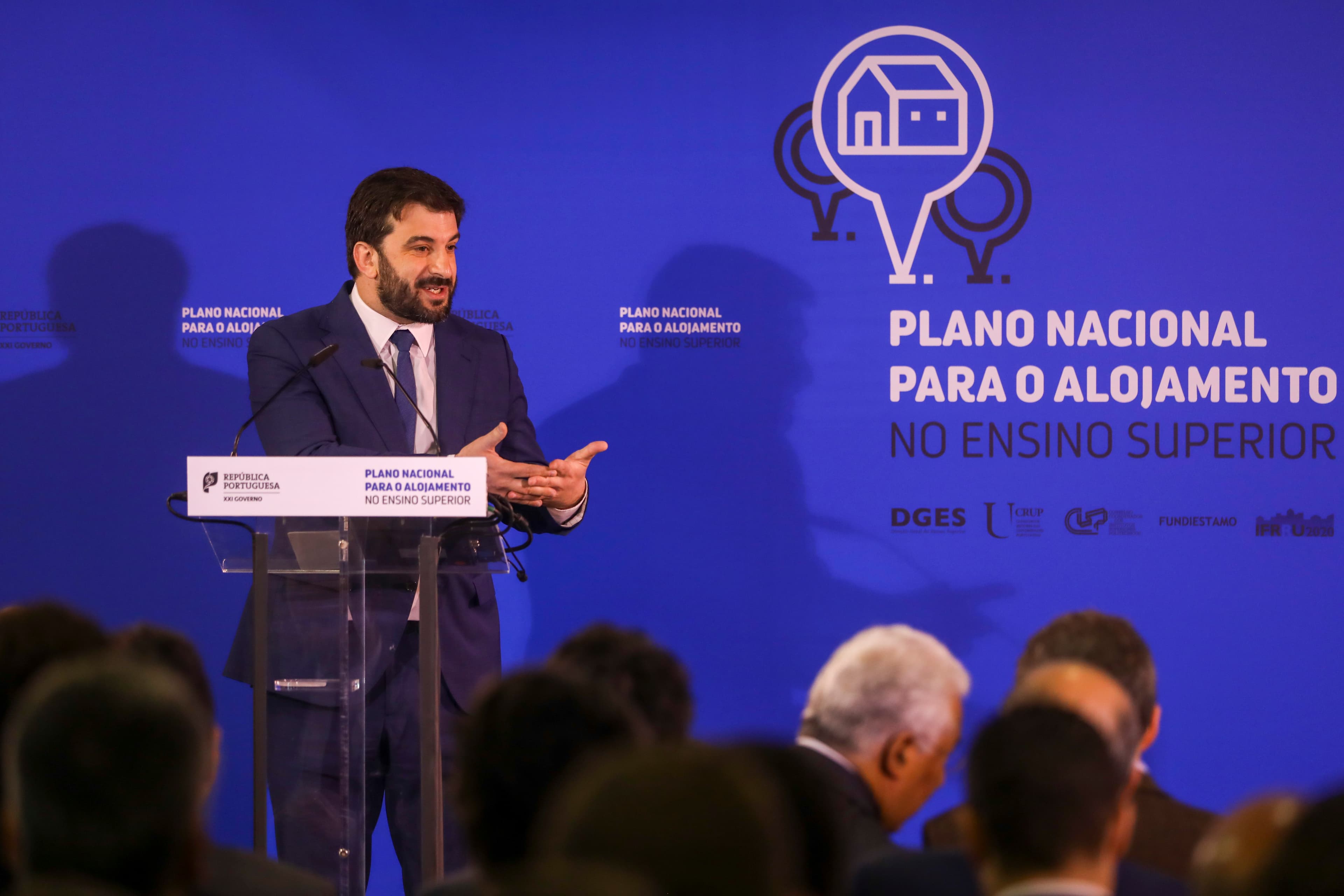 Ministro da Educação, Tiago Brandão Rodrigues, na apresentação da reconversão do antigo Ministério da Educação para residência universitária, Lisboa, 22 abril 2019 (Foto: José Sena Goulão/Lusa)