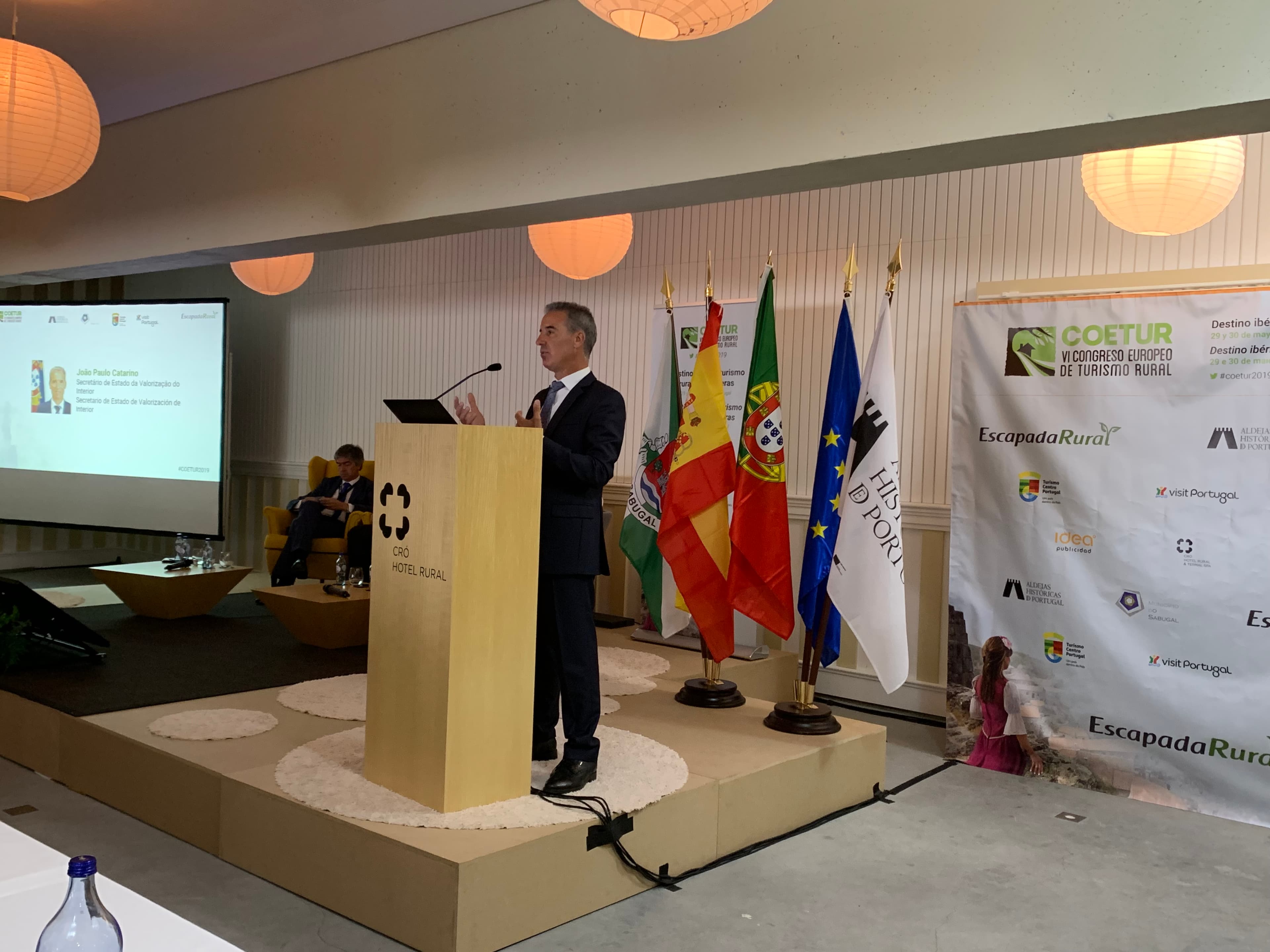Secretário de Estado da Valorização do Interior, João Paulo Catarino, na abertura do VI Congresso Europeu de Turismo Rural, Sabugal, 29 maio 2019