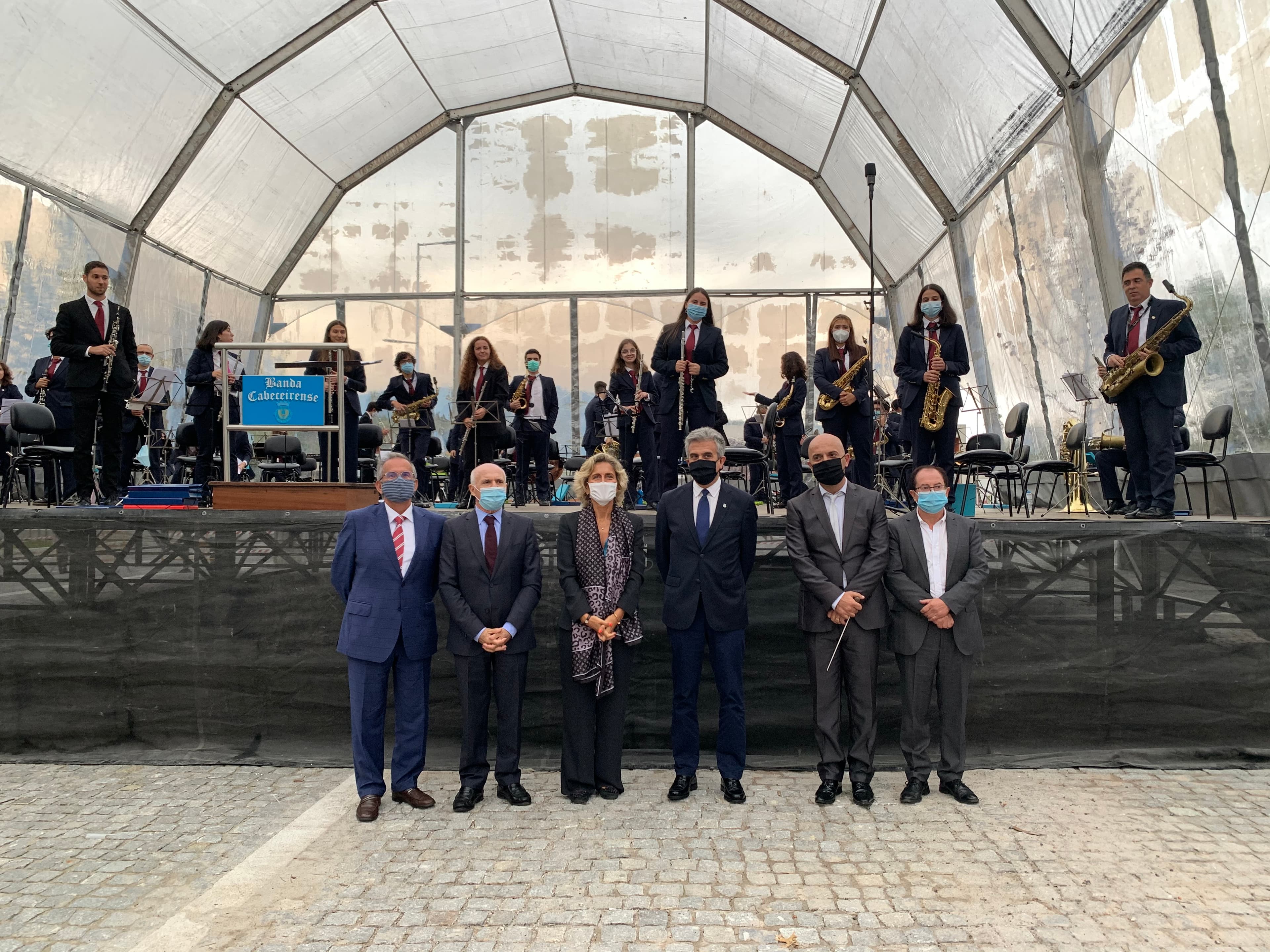 Ministra da Coesão Territorial e Secretário de Estado Adjunto e do Desenvolvimento Regional na inauguração do espaço público, Cabeceiras de Basto, 26 setembro 2020