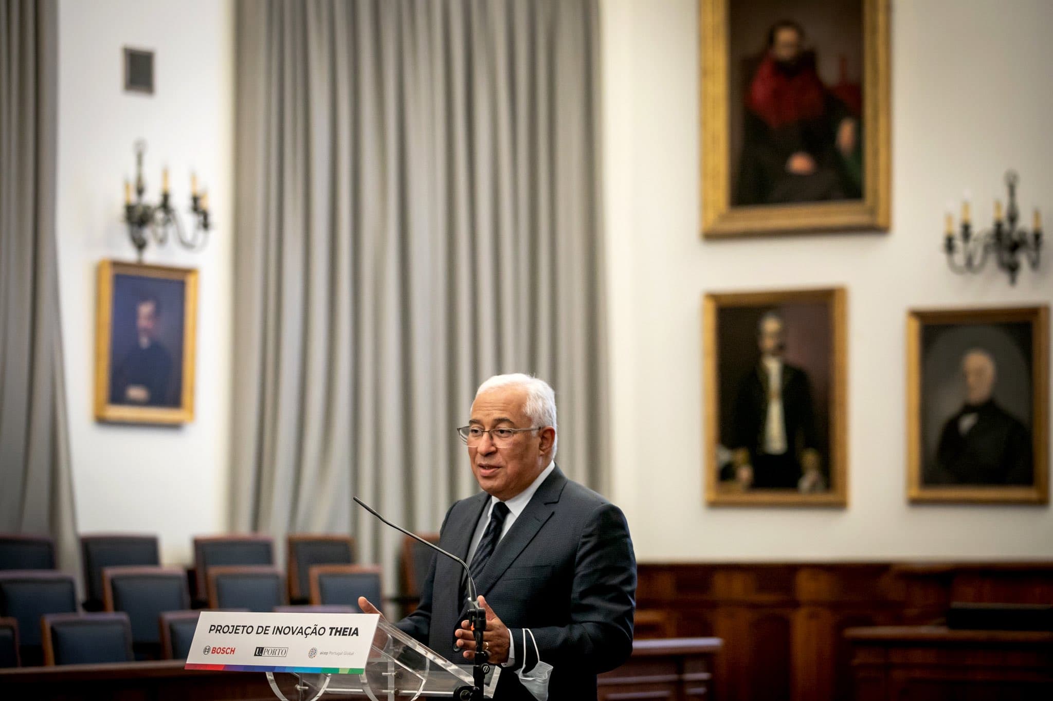 Primeiro-Ministro António Costa na cerimónia de assinatura de contrato entre a Universidade do Porto, a Bosch e a AICEP, Porto, 7 dezembro 2021 (Foto: Paulo Vaz Henriques)