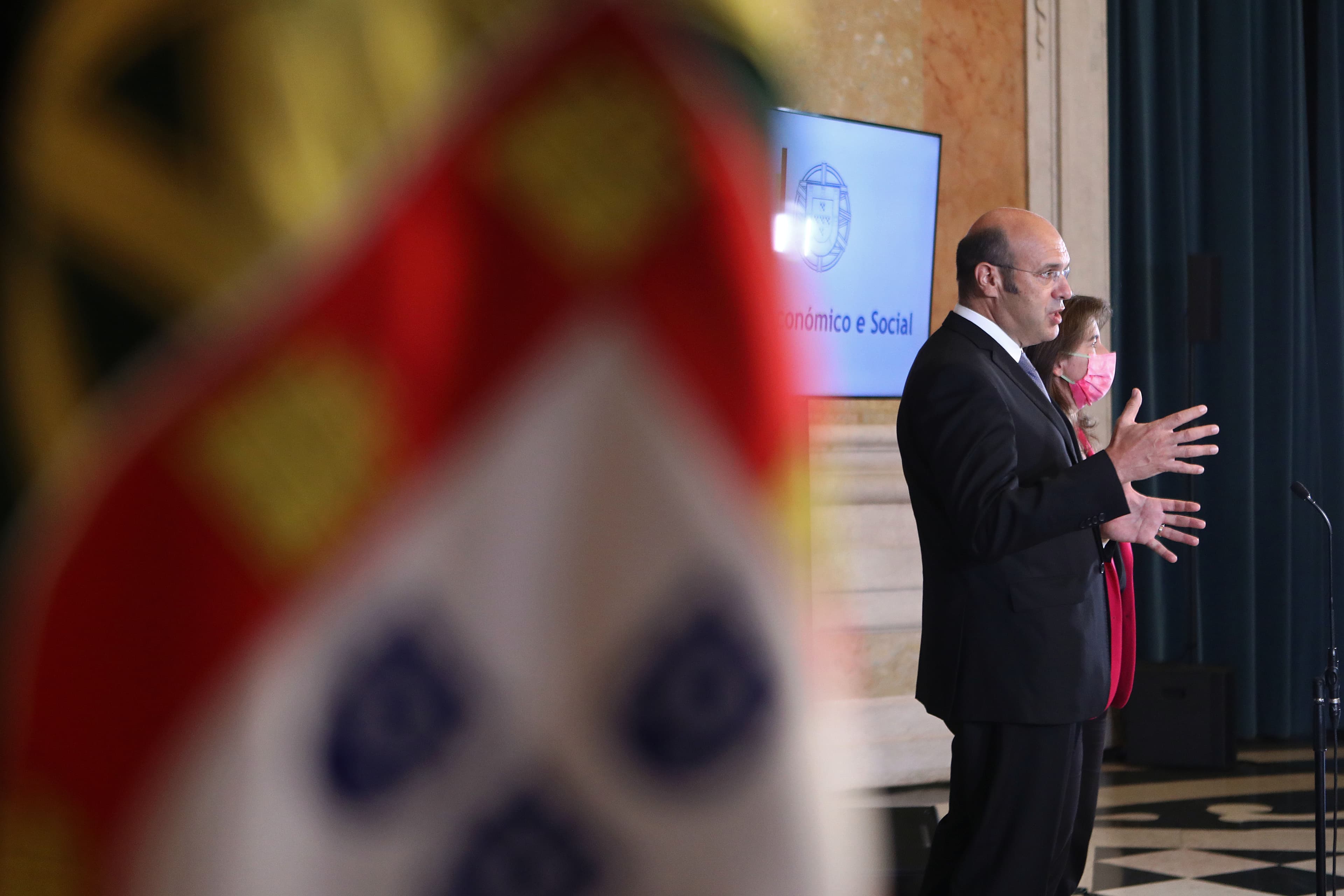 Ministro de Estado, da Economia e da Transição Digital, na conferência de imprensa após a reunião da Concertação Social, Lisboa, 30 setembro 2020 (Foto: António Pedro Santos/Lusa)
