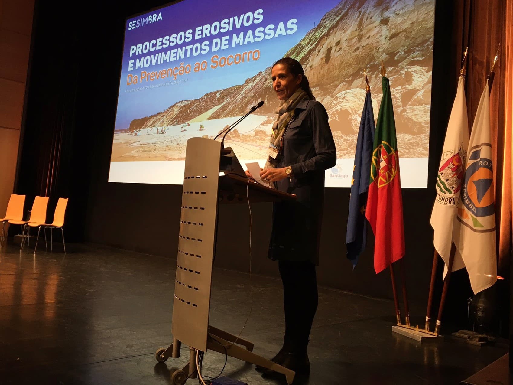 Secretária de Estado da Administração Interna, Patrícia Gaspar, na conferência «Processos Erosivos e Movimentos de Massas – da Prevenção ao Socorro», Sesimbra, 3 março 2020