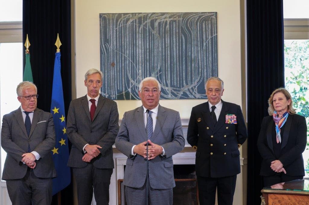 Primeiro-Ministro António Costa, Ministros Gomes Cravinho e Eduardo Cabrita, Chefe do EMGFA, Silva Ribeiro, e Secretária-Geral do Sistema de Segurança Interna, Helena Fazenda, Lisboa, 28 fevereiro 2020 (foto: João Relvas/Lusa)