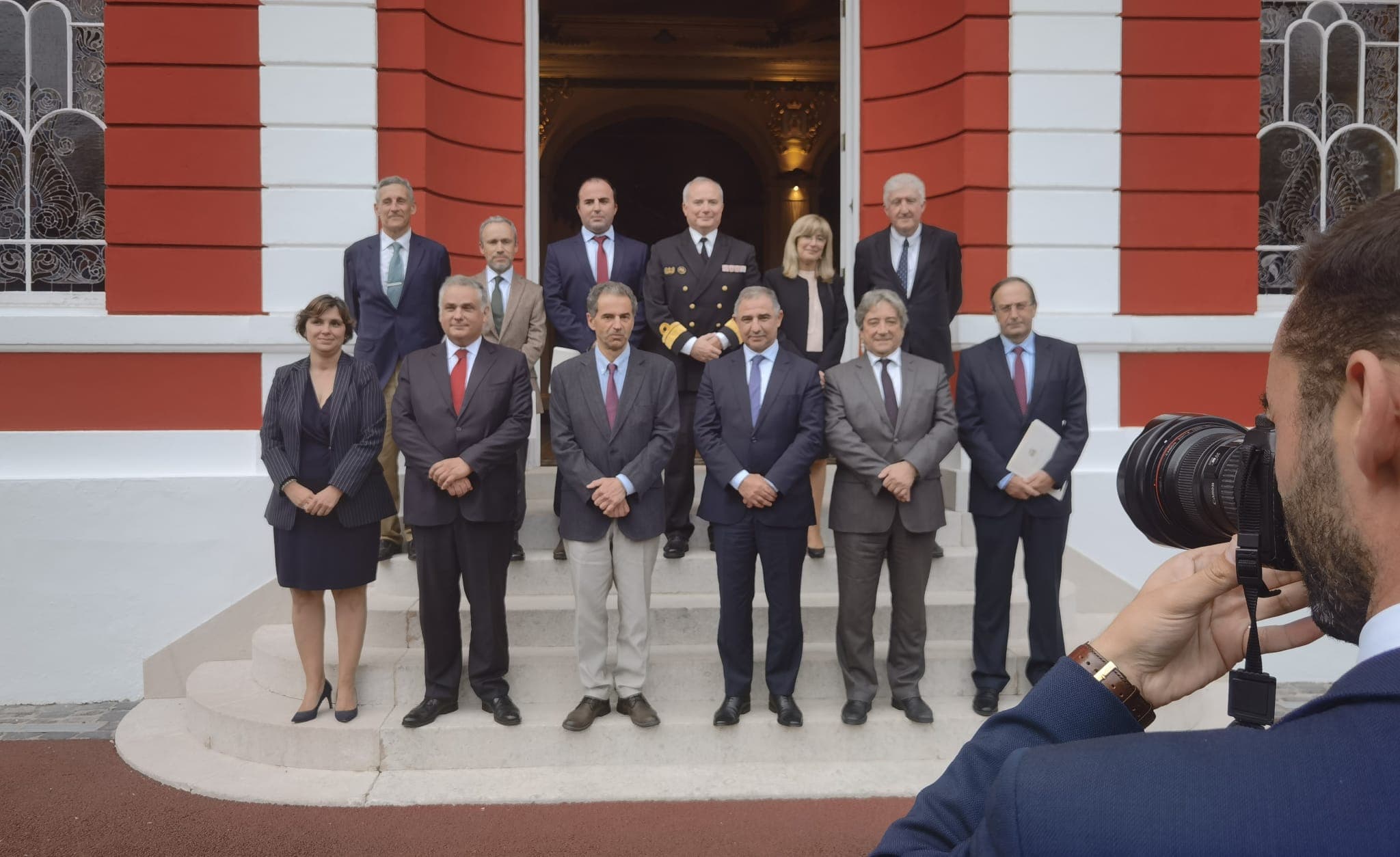 Ministros Ricardo Serrão Santos e Manuel Heitor e Secretário de Estado Jorge Seguro Sanches na assinatura do contrato para a criação do Observatório do Atlântico, Ponta Delgada, 13 outubro 2021