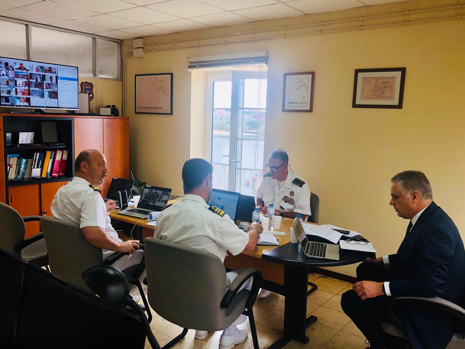 Secretário de Estado Adjunto e da Defesa Nacional, Jorge Seguro Sanches, na reunião de trabalho da Autoridade Marítima Nacional, 4 junho 2020