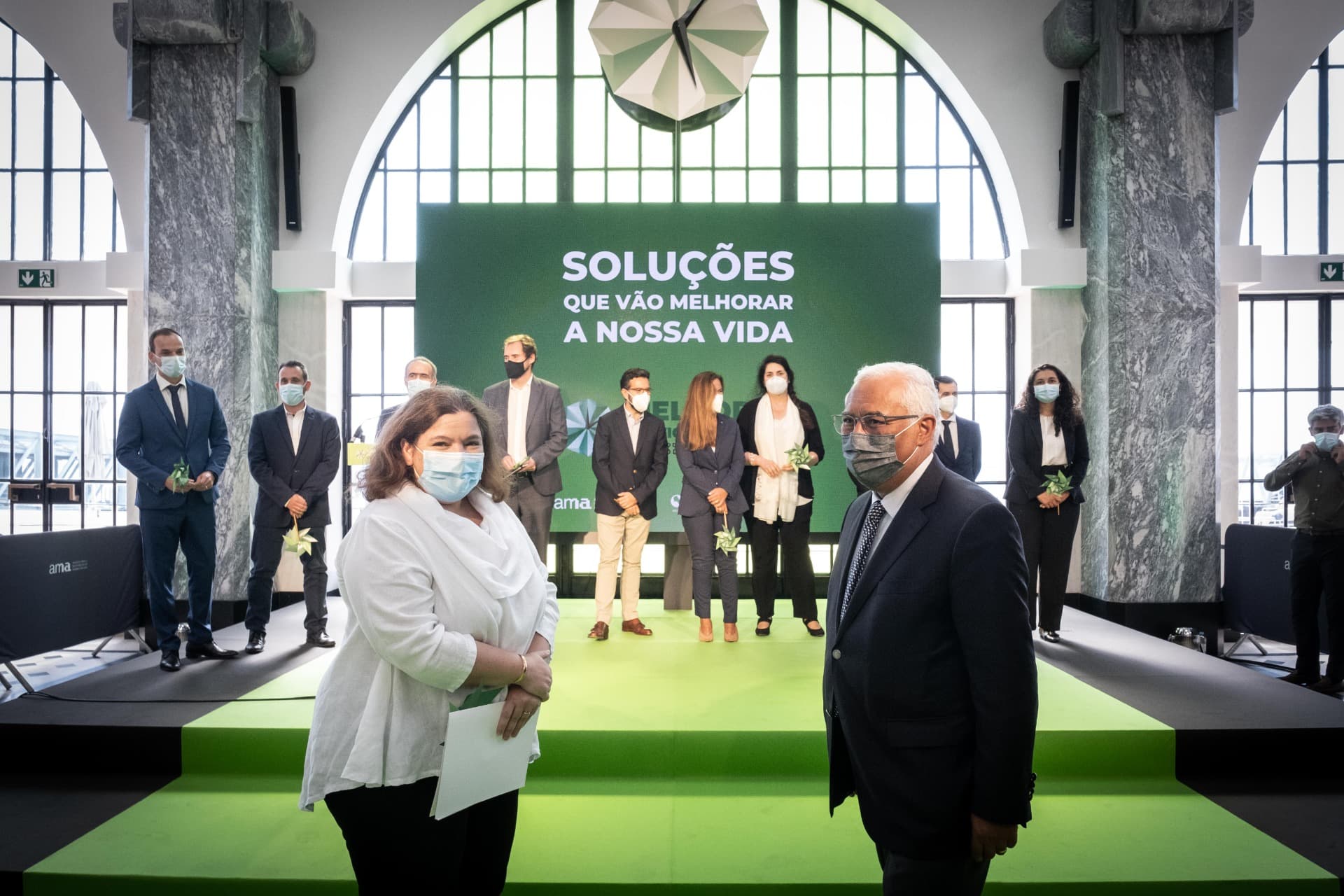 Primeiro-Ministro António Costa e Ministra da Modernização do Estado e da Administração Pública, Alexandra Leitão, na apresentação dos projetos PRR Melhores Serviços Públicos, Lisboa, 17 setembro 2021