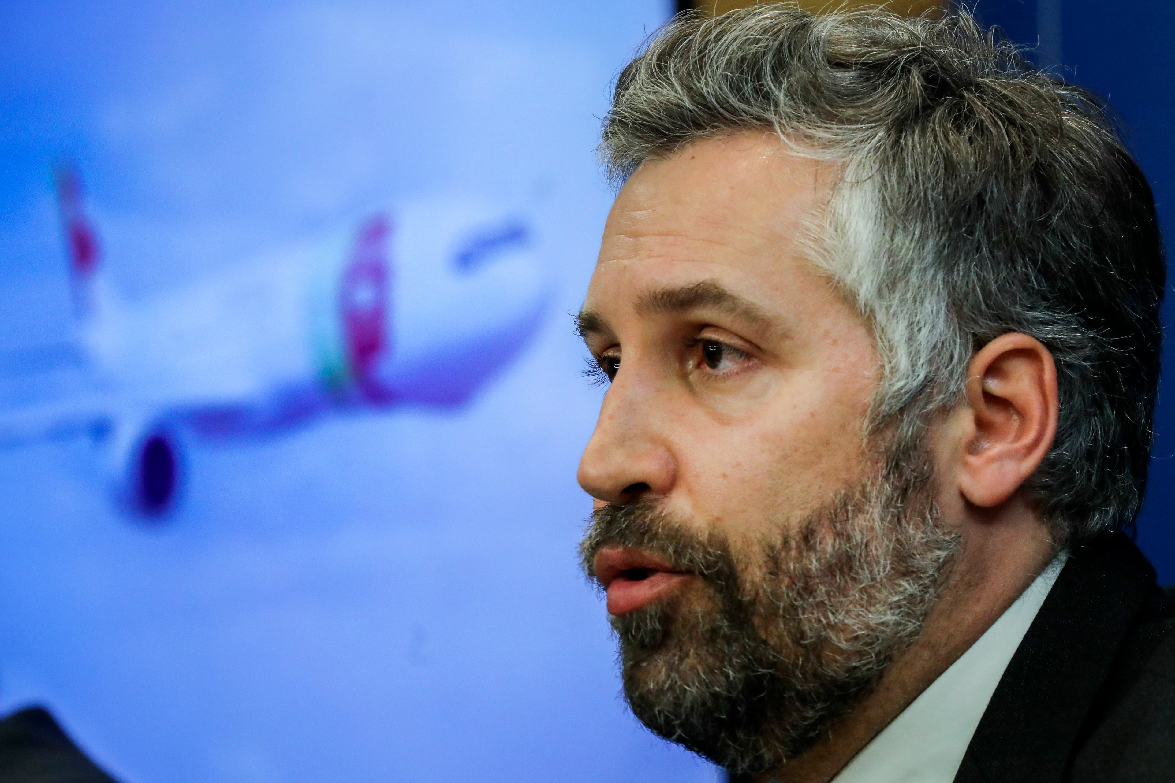 Portuguese Minister of Infrastructure and Housing, Pedro Nuno Santos, at the press conference following the approval of TAP airline’s restructuring aid, Lisbon, 21 December 2021 (Photo: Miguel A. Lopes/Lusa)