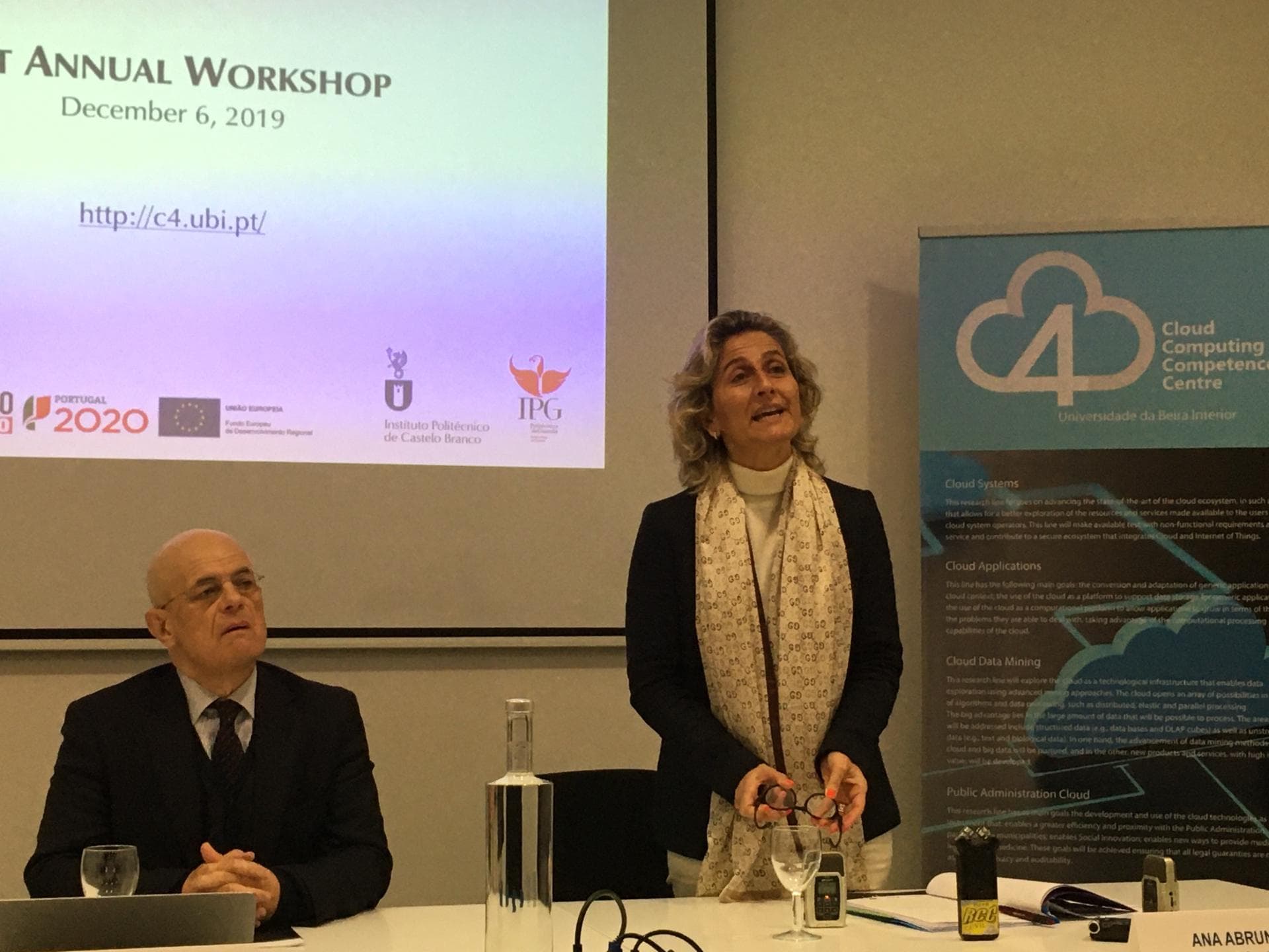 Ministra da Coesão Territorial, Ana Abrunhosa, durante o primeiro Workshop Anual do Centro de Competências em Cloud Computing, Covilhã, 6 dezembro 2019