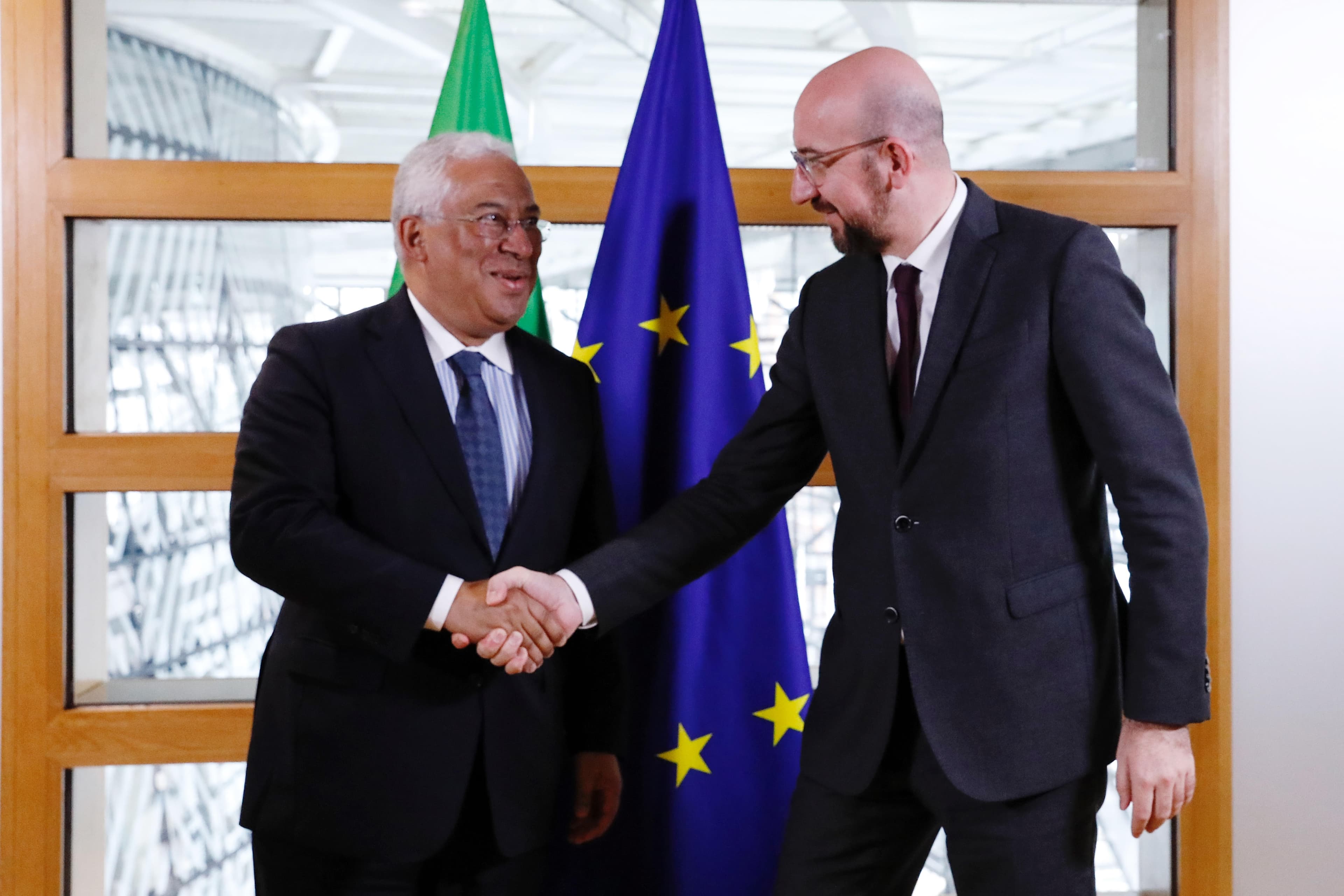 Primeiro-Ministro António Costa com o Presidente do Conselho Europeu, Charles Michel, Bruxelas, 5 fevereiro 2020 (Foto: União Europeia)