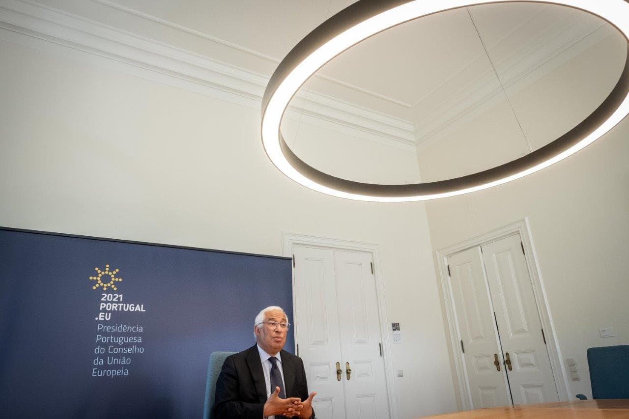 Primeiro-Ministro António Costa no encerramento da conferência «Para uma justiça eletrónica centrada nas pessoas», Lisboa, 27 abril 2021 (foto: Clara Azevedo)