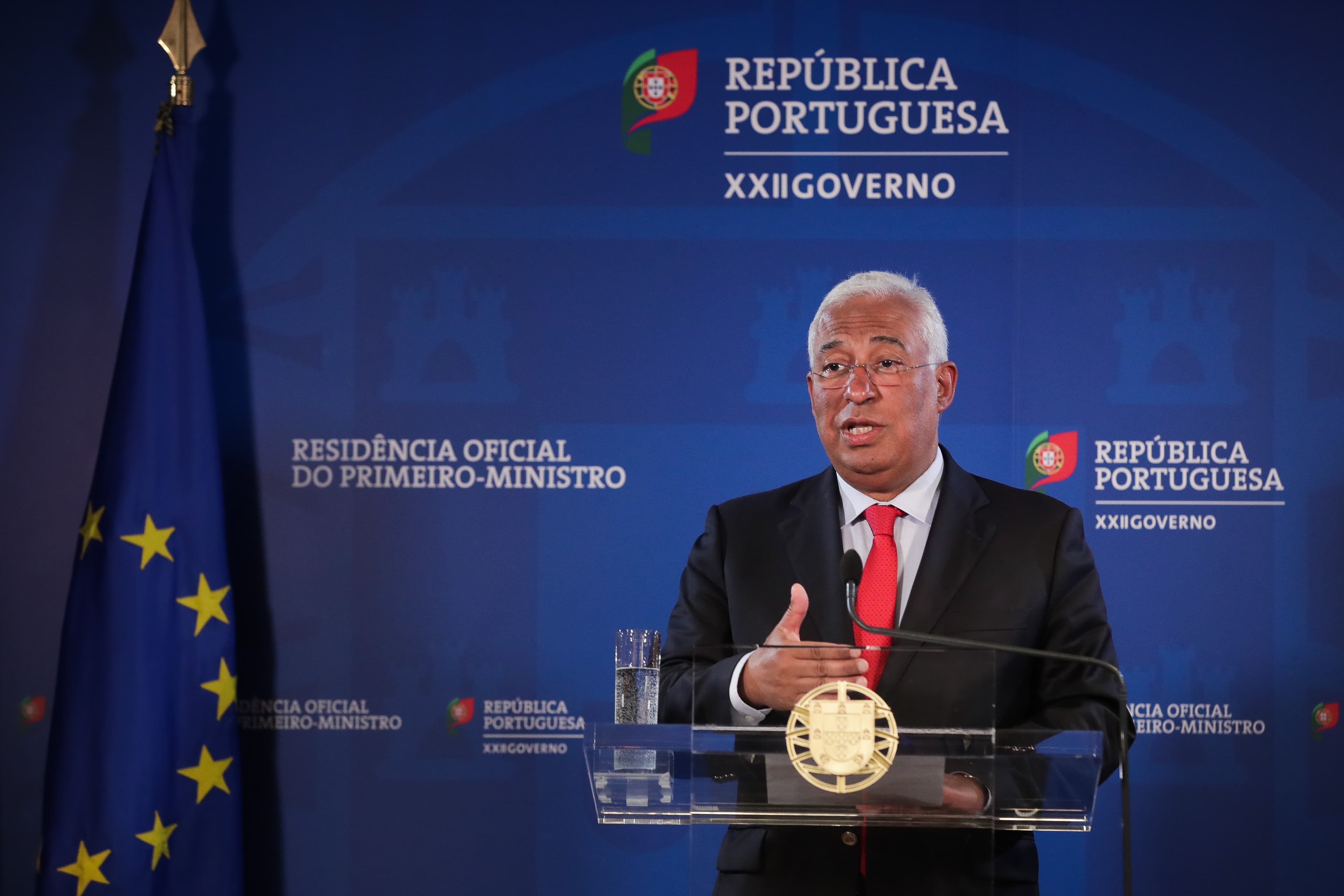 Primeiro-Ministro António Costa durante a conferência de imprensa após a reunião do Conselho Europeu, Lisboa, 19 junho 2020 (Foto: Mário Cruz/Lusa)