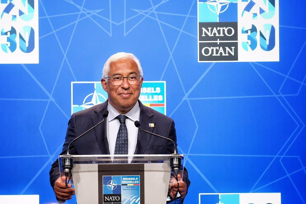 Primeiro-Ministro António Costa durante a conferência de imprensa após a Cimeira da NATO em Bruxelas, 14 junho 2021 (Foto: Clara Azevedo)
