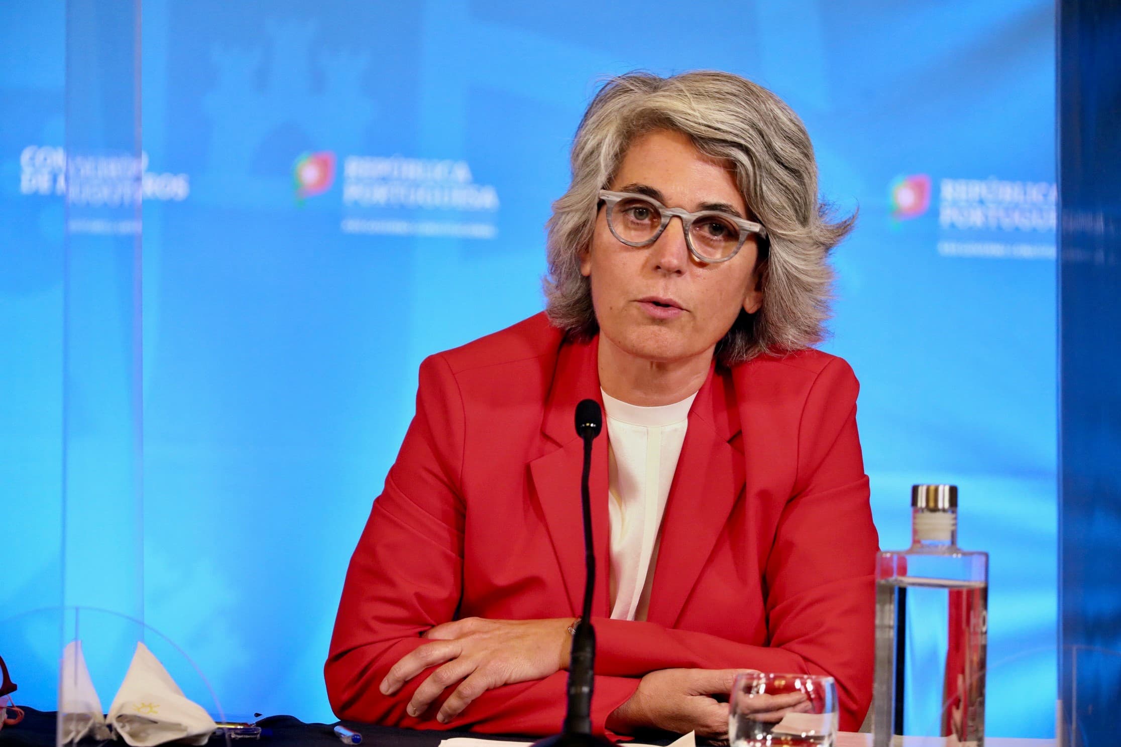 Ministra da Cultura, Graça Fonseca, na conferência de imprensa do Conselho de Ministros, Lisboa, 21 outubro 2021 (Foto: João Bica)